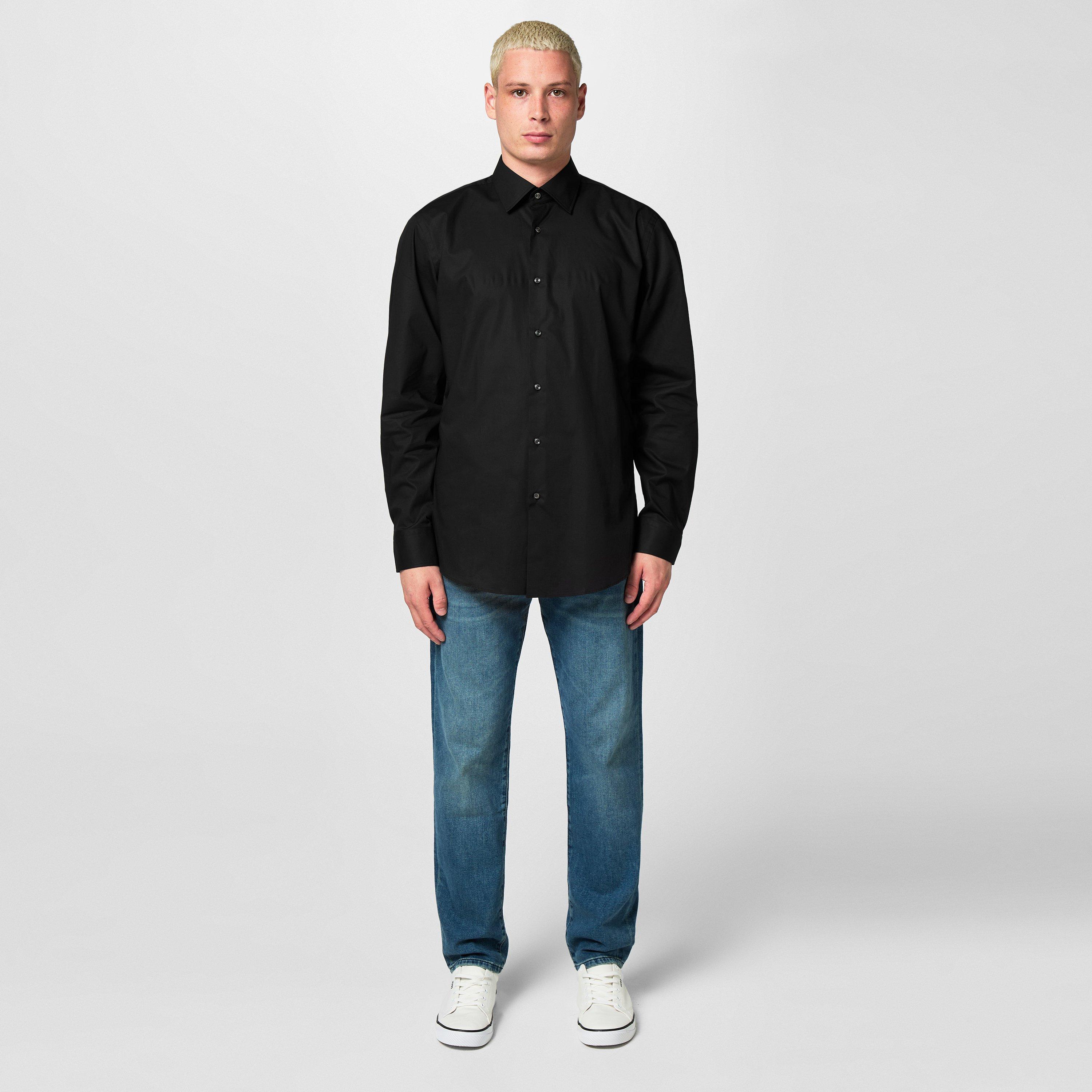 Black 001 - Boss - Men's HBB Hank Kent Shirt, Precision Tailoring, Comfort - 3