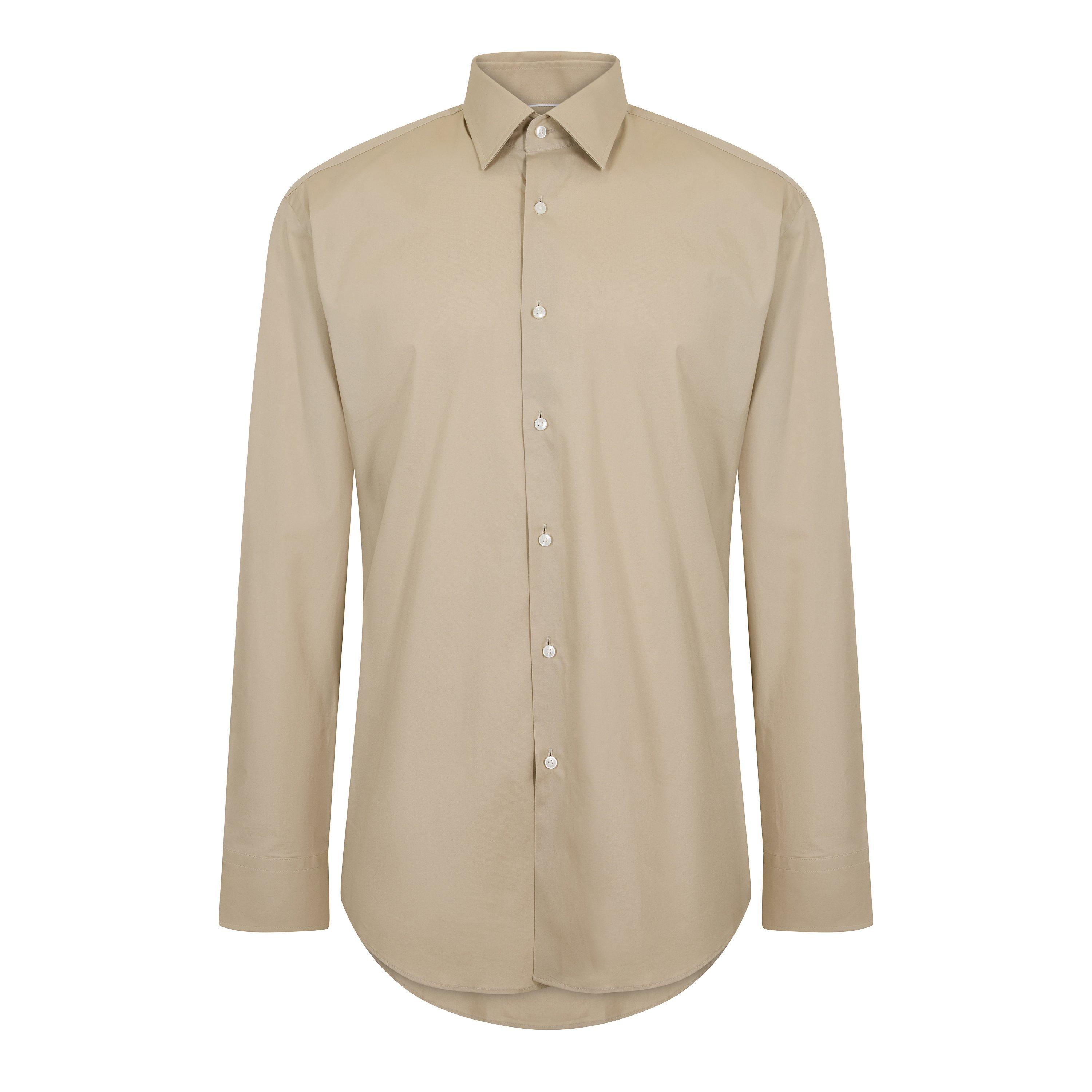 Boss Men's Hbb Hank Kent Shirt, Precision Tailoring, Comfort - Beige 286 - 16.5 inch