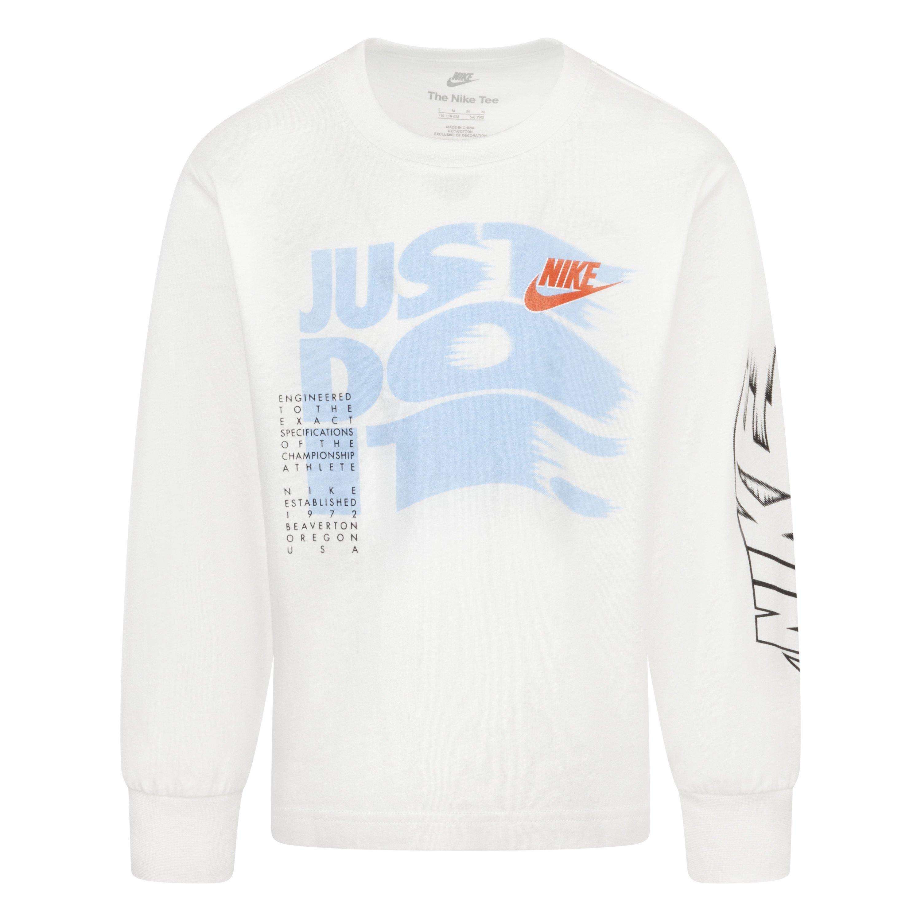 White - Nike - Kids' On The Move Long Sleeve T-Shirt - 1