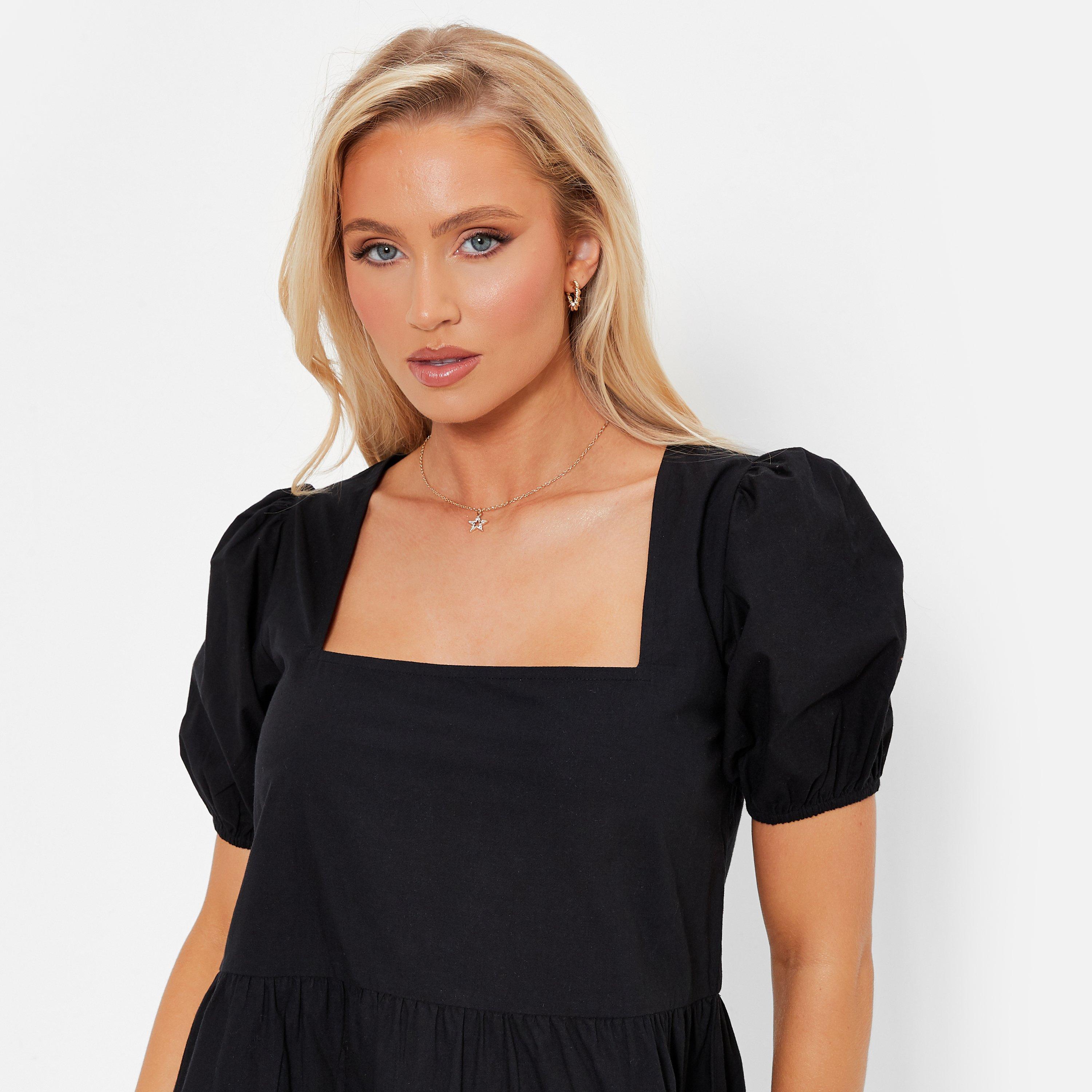 NEGRO - I Saw It First - ISAWITFIRST Puff Sleeve Tiered Smock Dress - 4