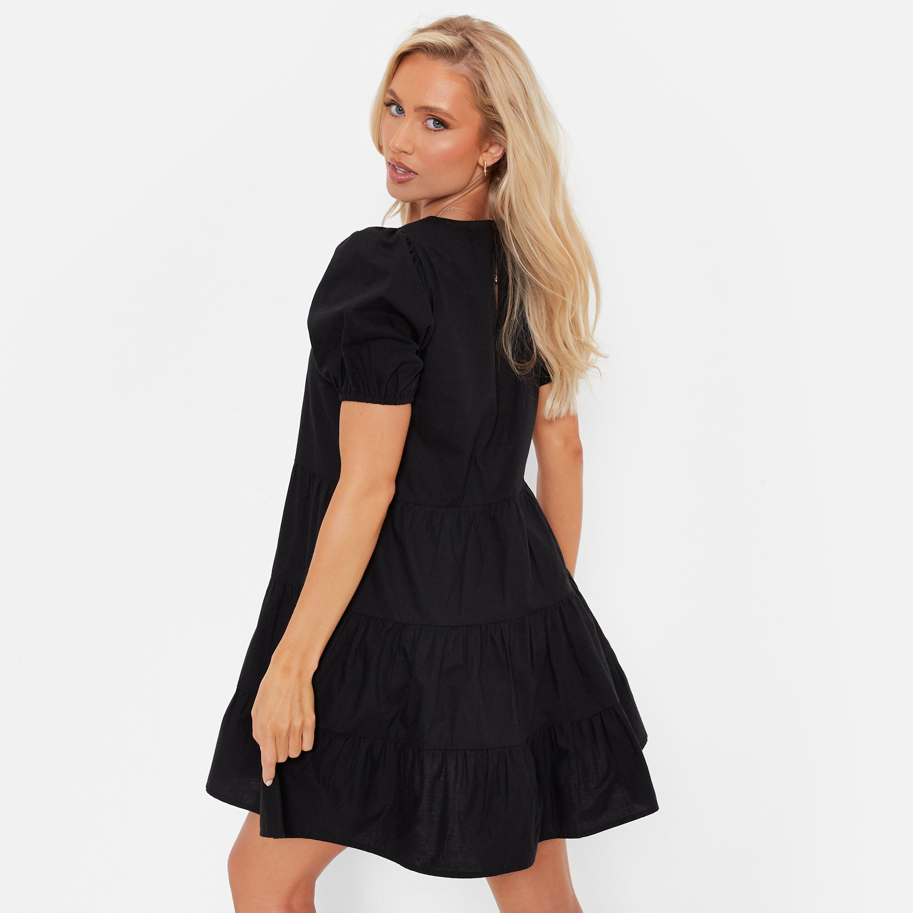 NEGRO - I Saw It First - ISAWITFIRST Puff Sleeve Tiered Smock Dress - 5