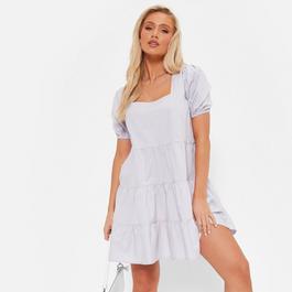 June Pool Shoes ISAWITFIRST Puff Sleeve Tiered Smock Dress