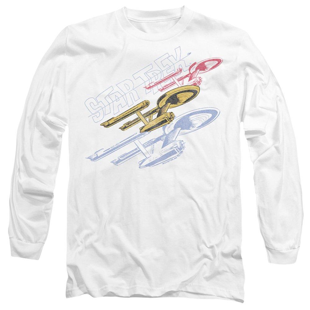 White - Star Trek - Star Trek Retro Tri Enterprise Long Sleeve T-Shirt - 1