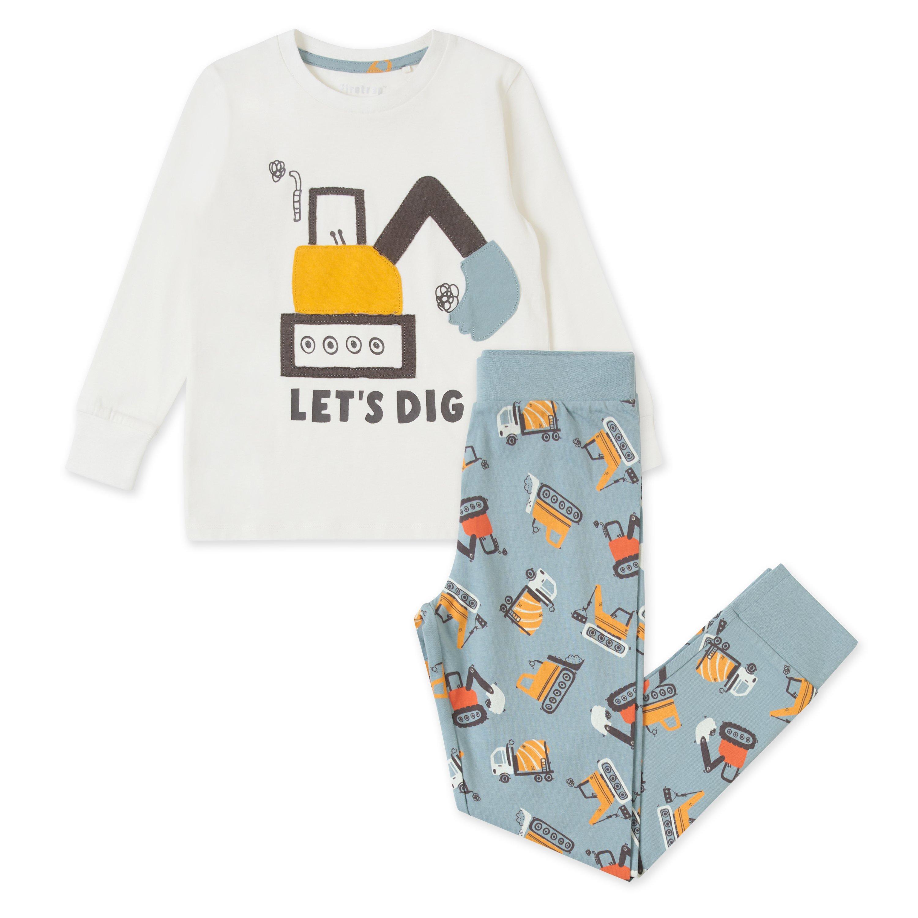 Ecru - Firetrap - Kids' Digger Long-Sleeve Pyjama Sets - 1