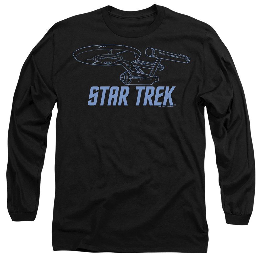 Black - Star Trek - Star Trek Enterprise Outline Long Sleeve T-Shirt - 1