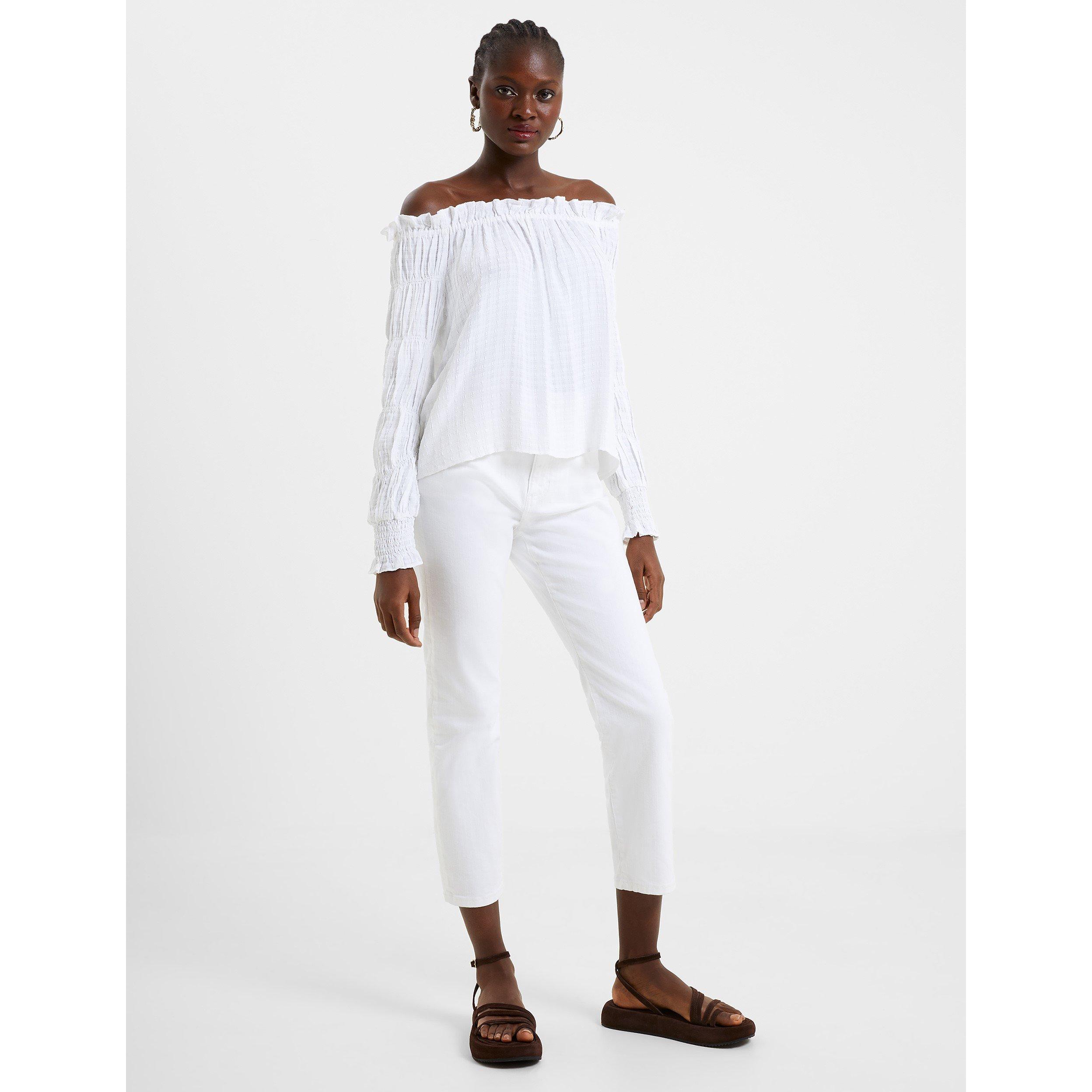 10-Linen White - French Connection - Birch Smock Top - 1