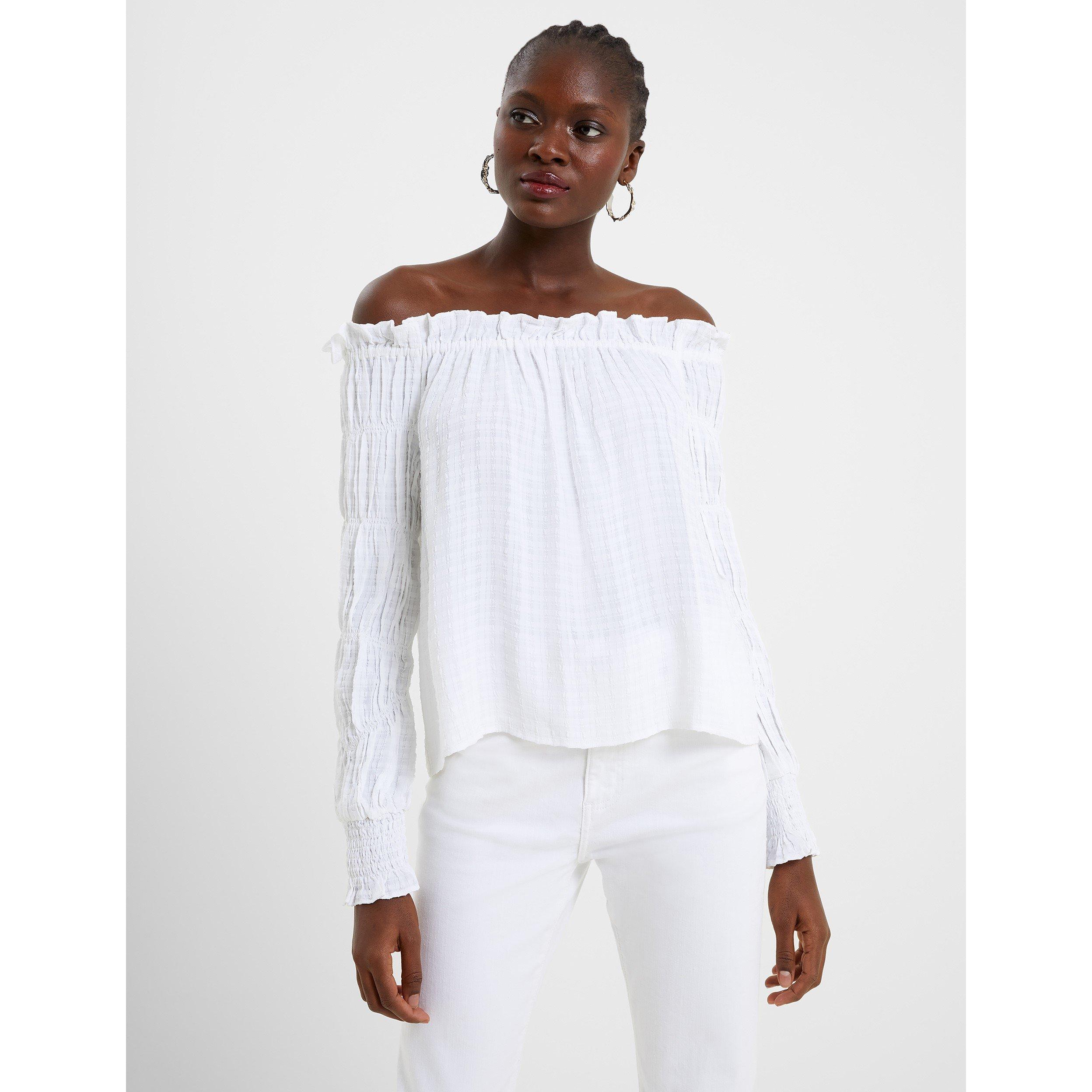 10-Linen White - French Connection - Birch Smock Top - 3