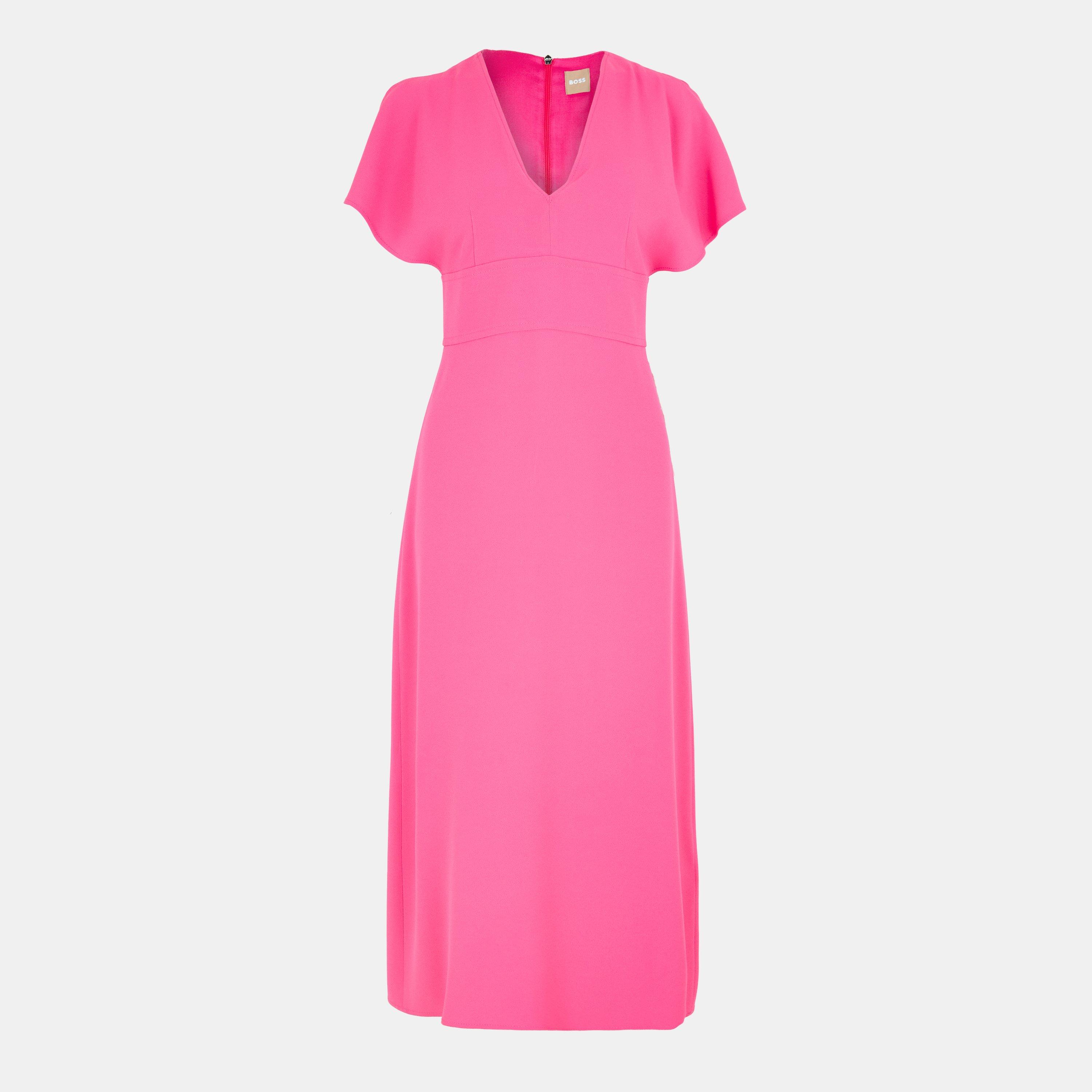 Medium Pink - Boss - Women's Dawinga Slim Fit Long Length Dress - 1