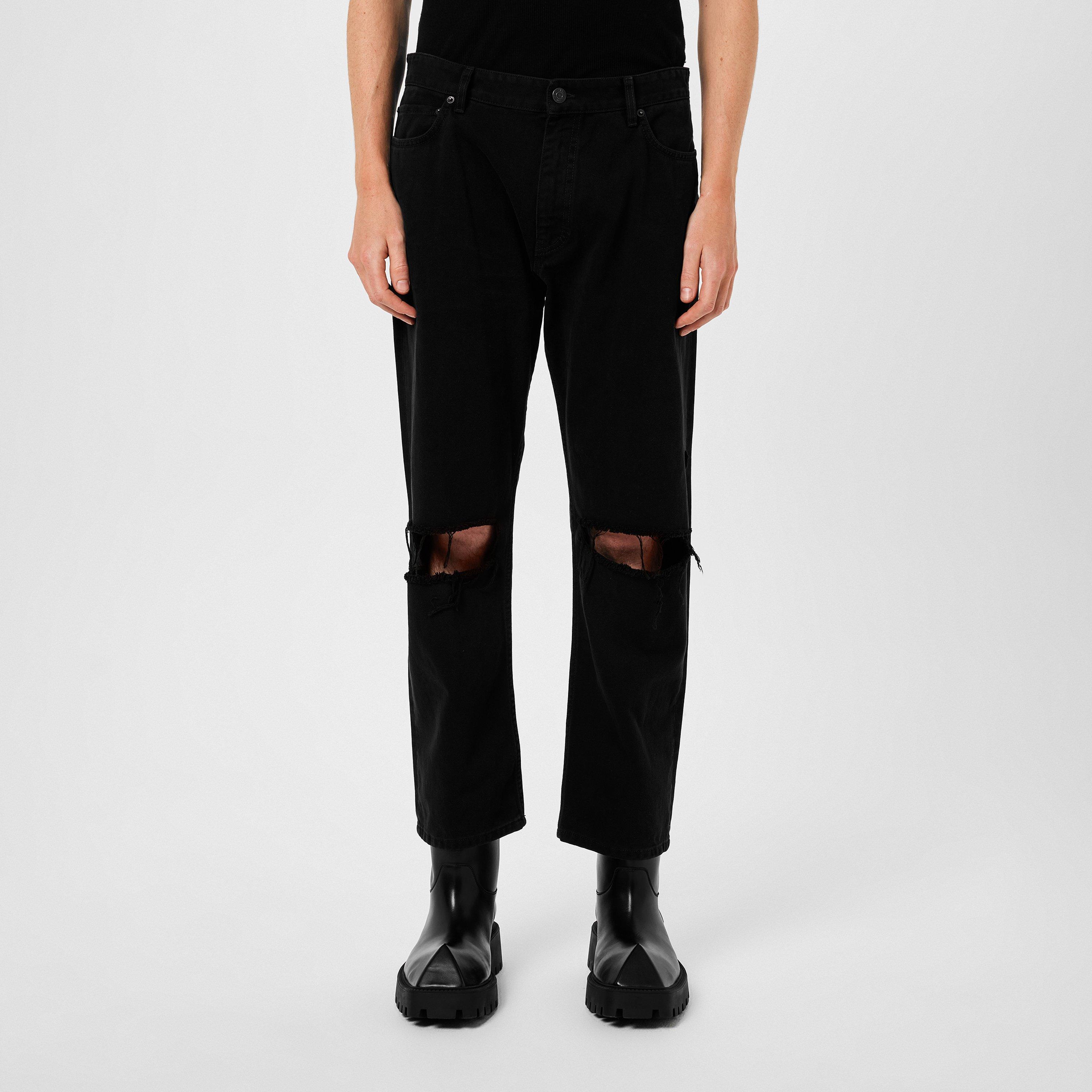 Black - Balenciaga - Loose Fit Buckle Pants - 3