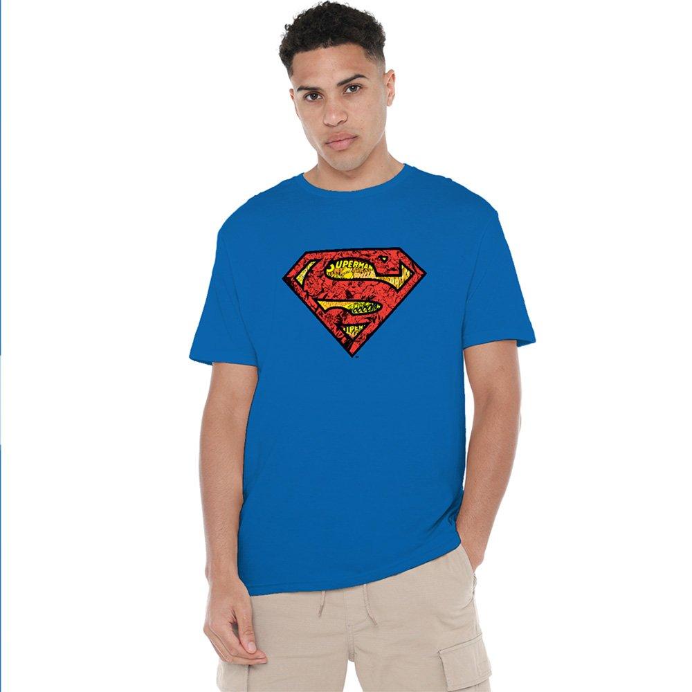 Superman Superman Comic Collage Mens T-Shirt Royal