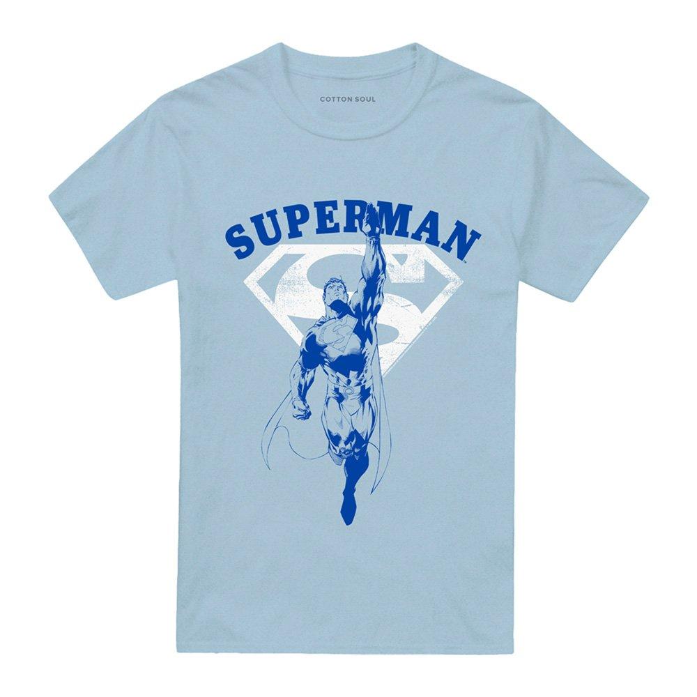 Light Blue - DC Comics - Superman Flying Outline T-Shirt Light Blue - 4