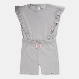 Lilly and Sid Ribbed Frill Playsuit
