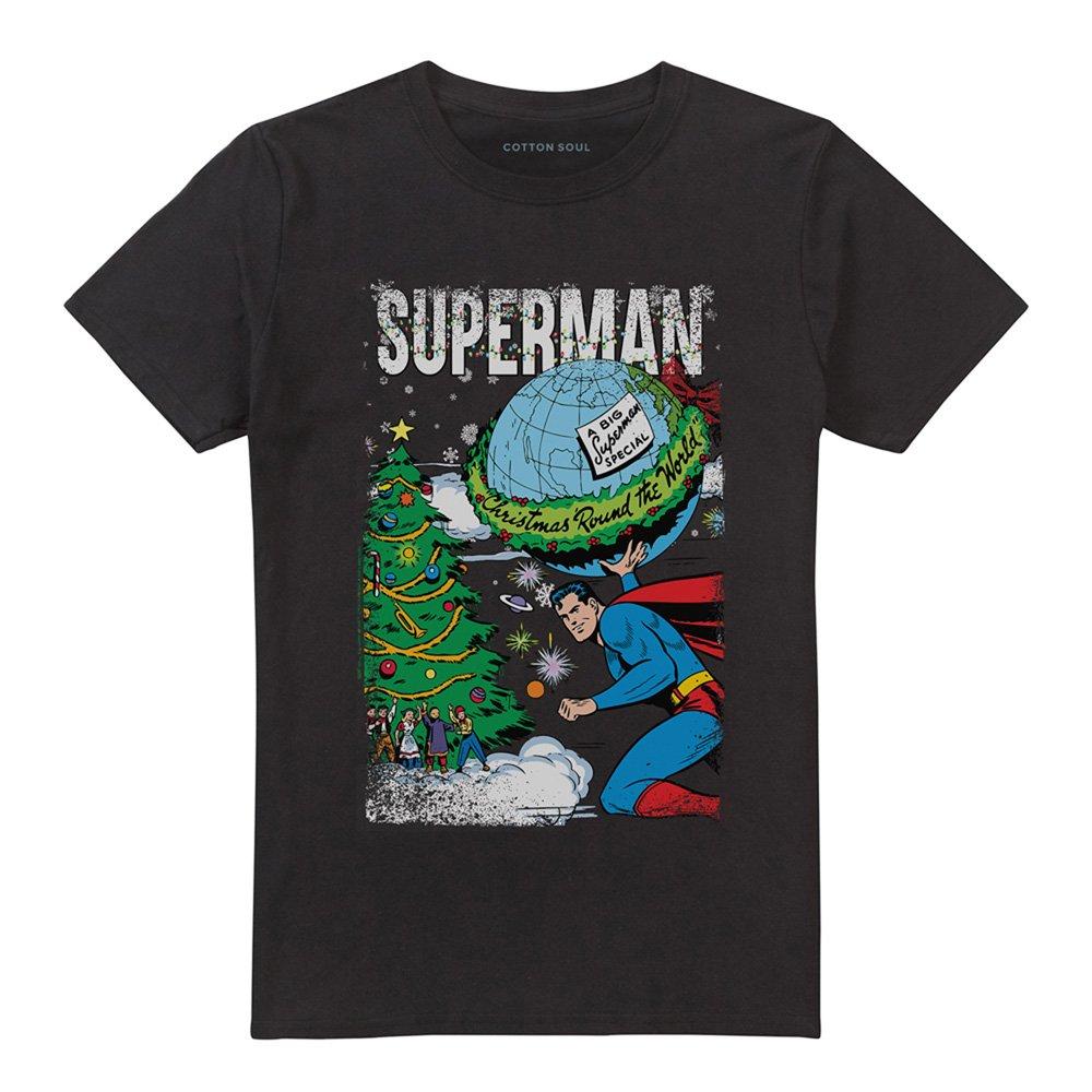 Black - DC Comics - Superman Christmas Around The World T-Shirt Black - 4