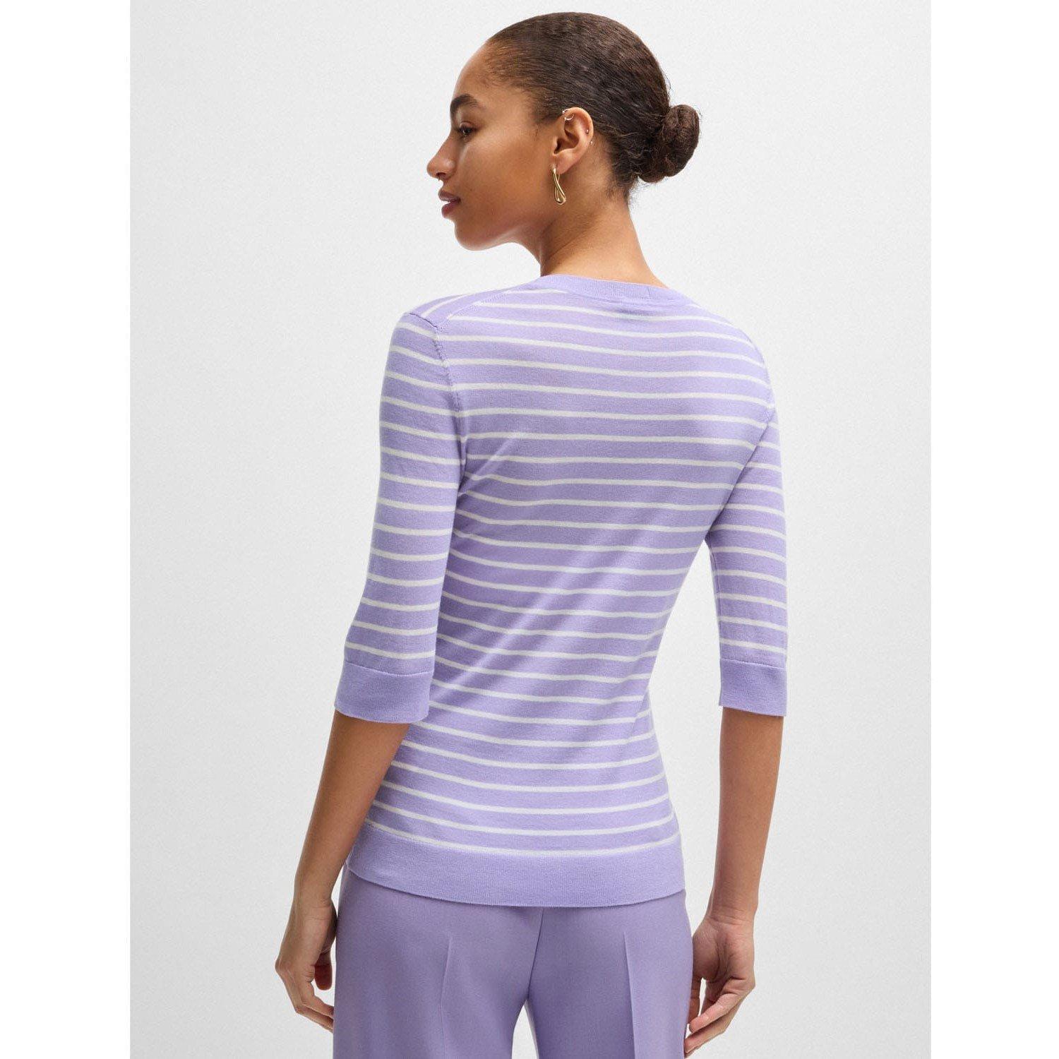 Purple - Boss - Faleenas1 Striped Sweater - 2