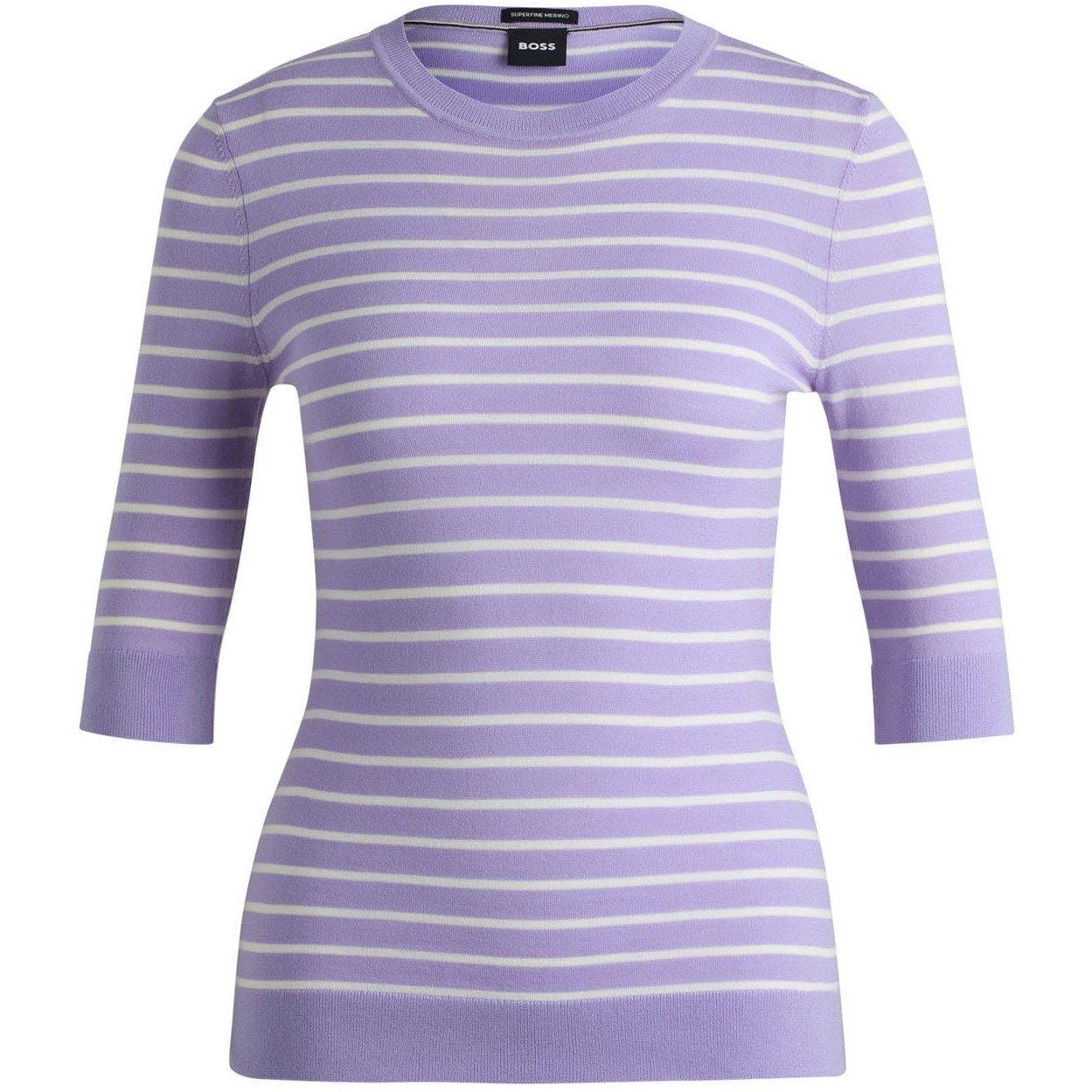 Purple - Boss - Faleenas1 Striped Sweater - 4