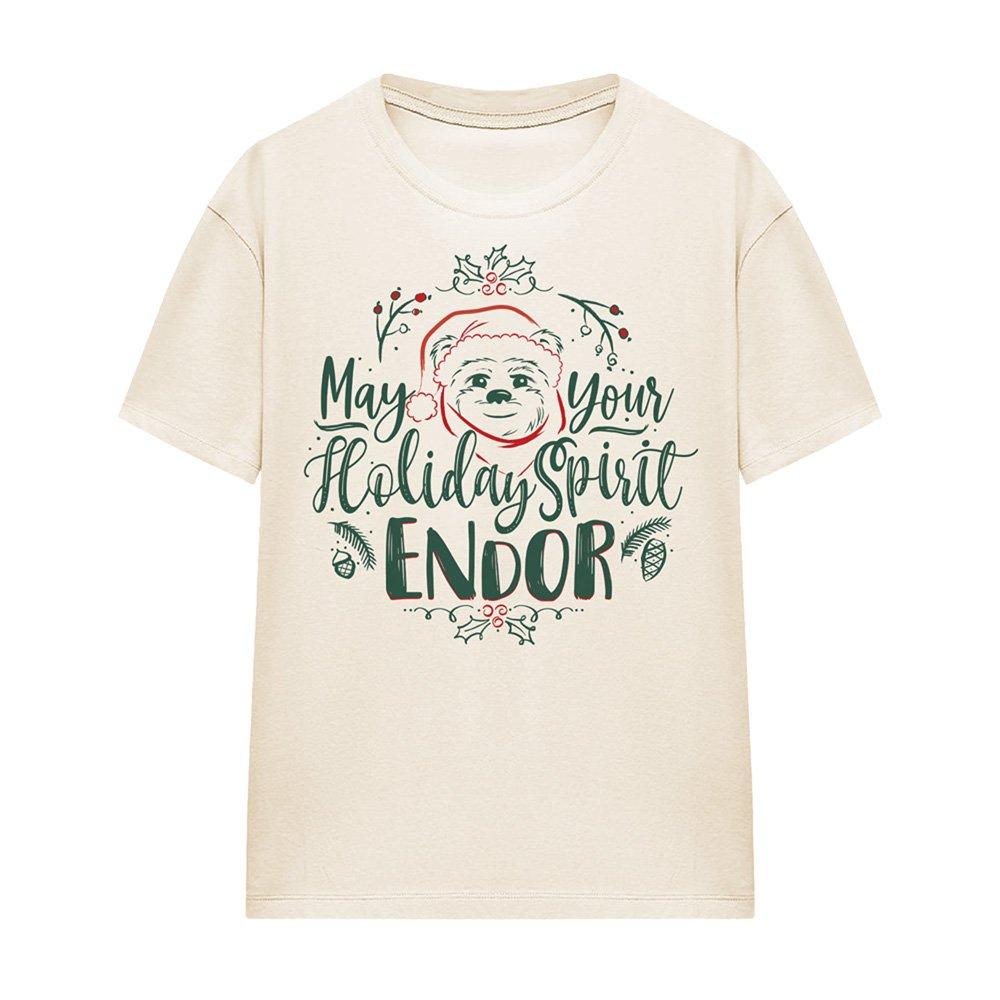 Beige - Disney - Star Wars Holiday Spirit Endor Christmas Ewok T-Sh - 4