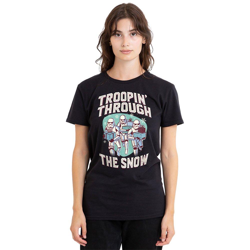 Disney Women's Star Wars Retro Troopin Through The Snow T-Shirt - Black - XXL