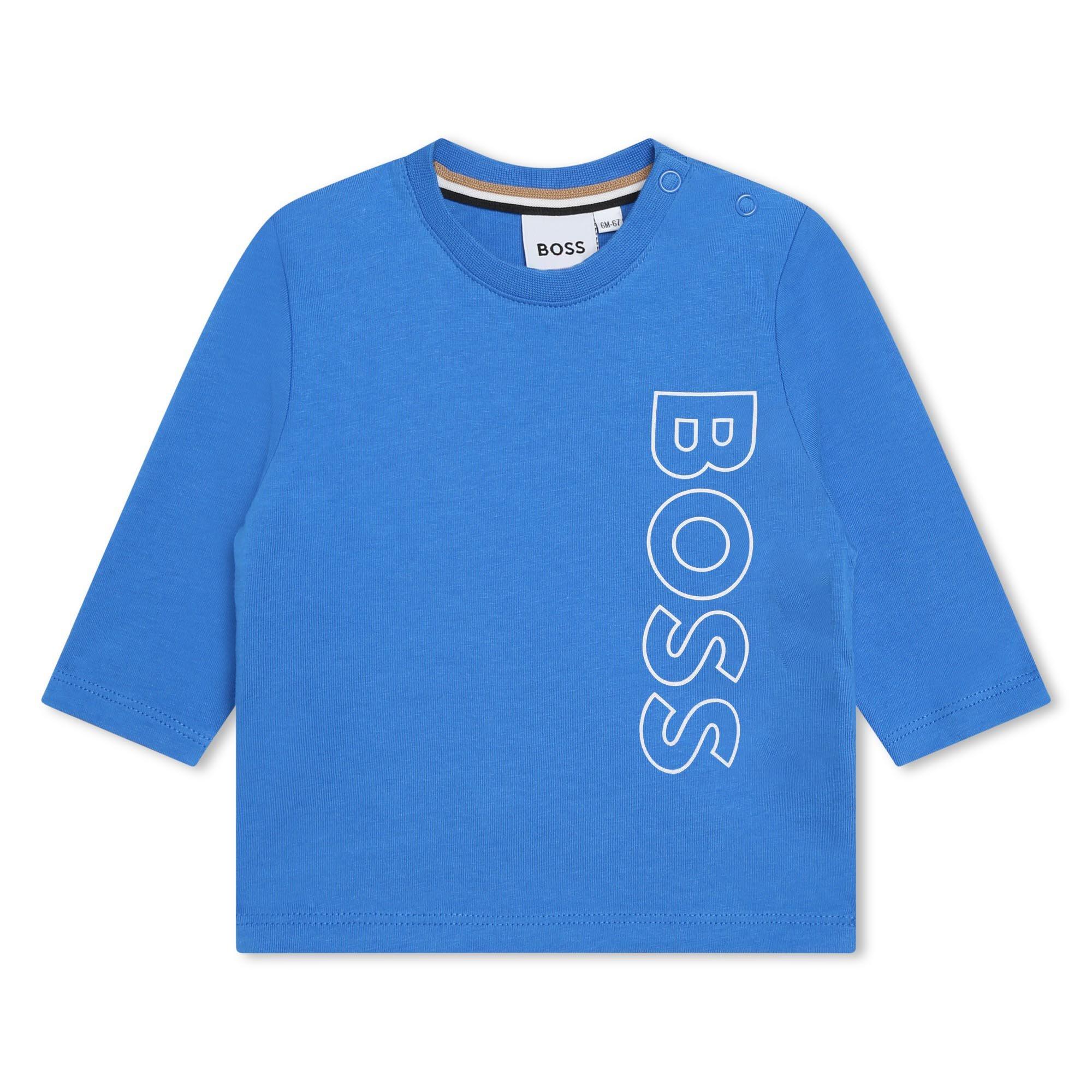 Navy 846 - Boss - Kids' Logo Long Sleeve T-Shirt - 1