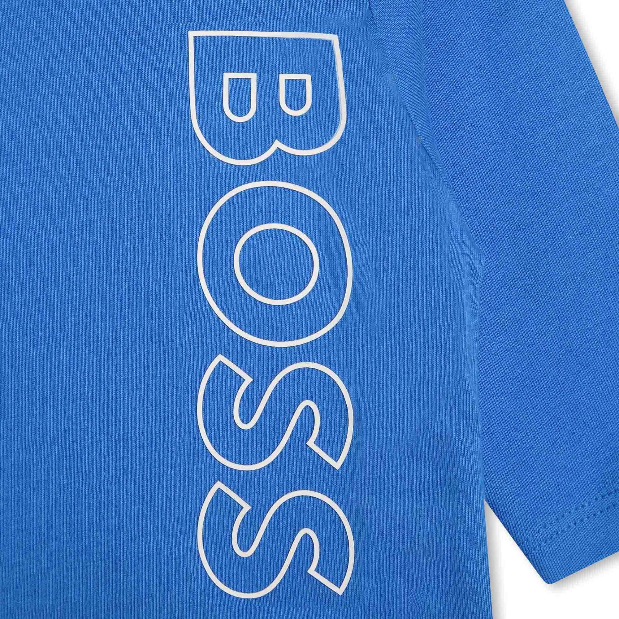 Navy 846 - Boss - Kids Long-Sleeve Logo T-shirt - 3