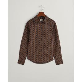 Gant Regular Fit Geometric Cotton Voile Shirt