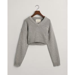 Gant Cropped V-Neck Sweater