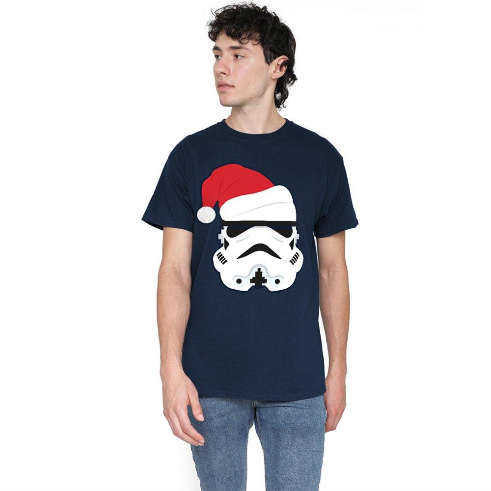 Star Wars Men's Stormtrooper Christmas Santa Hat T-Shirt - Navy - M
