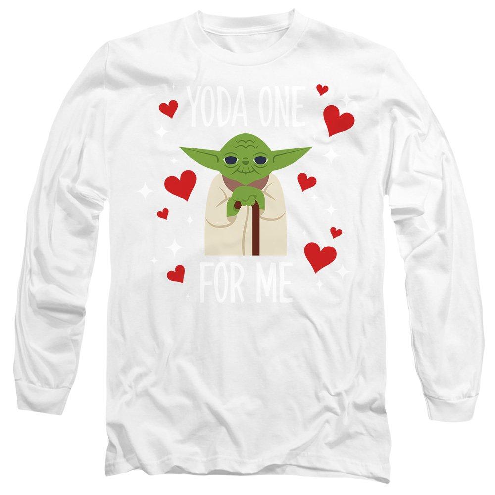 White - Star Wars - Star Wars Valentines Day Yoda One For Me Long Sle - 1