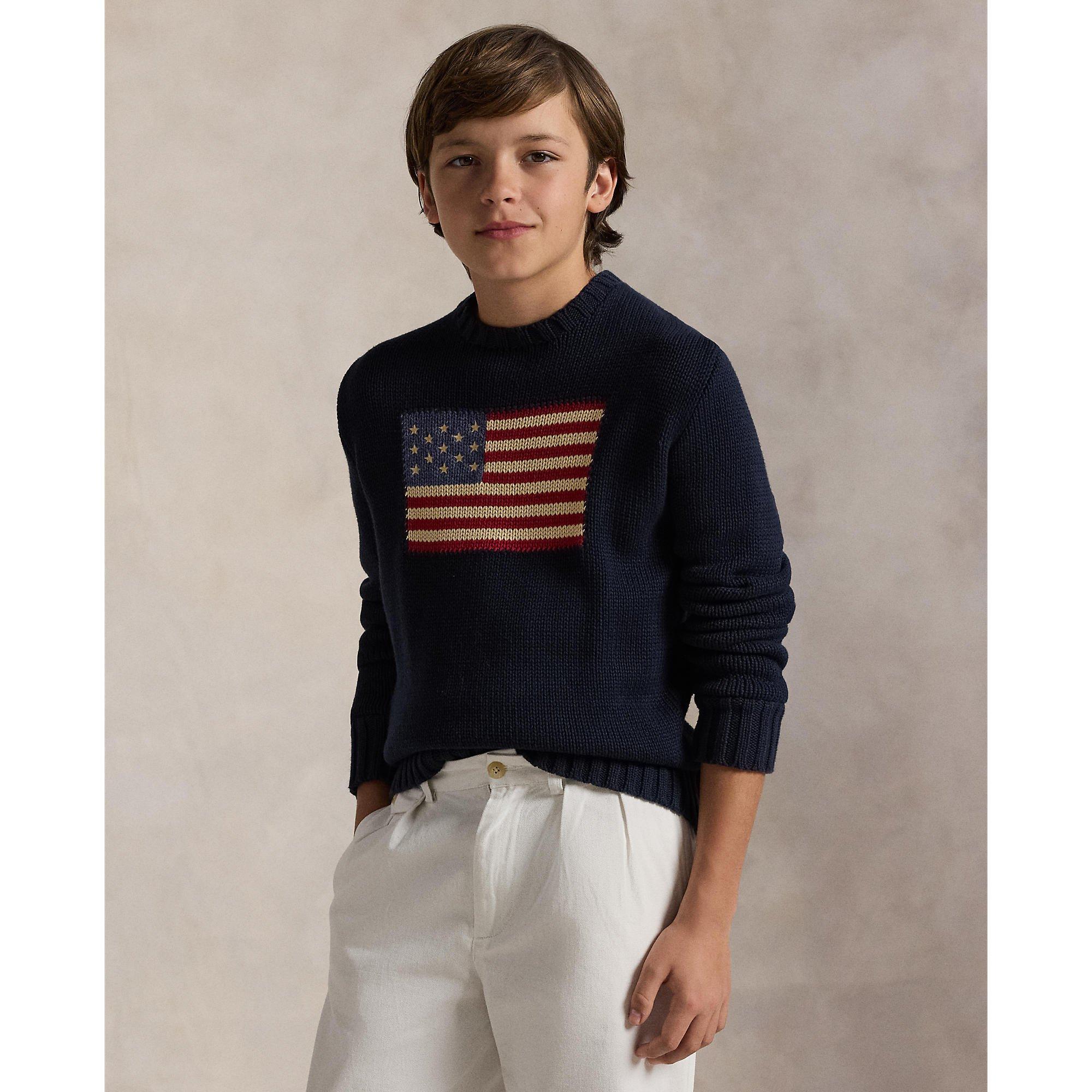 Hunter Navy - Polo Ralph Lauren - Kids' Flag Knitted Crew Neck Jumper - 3