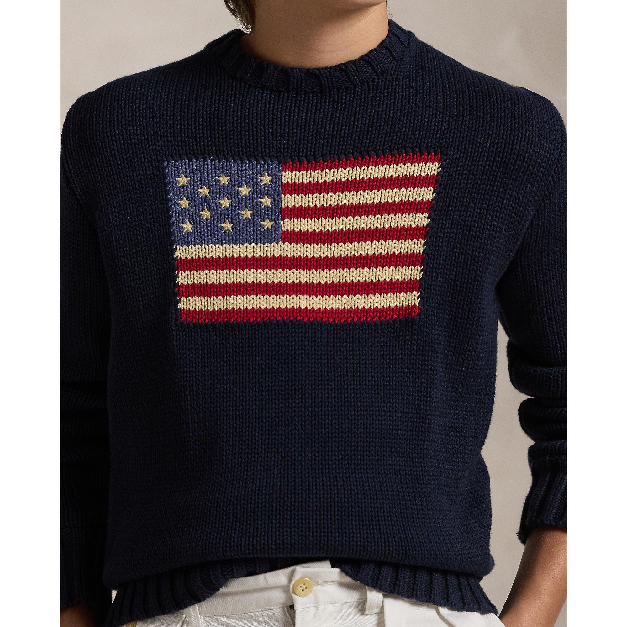 Hunter Navy - Polo Ralph Lauren - Kids' Flag Knitted Crew Neck Jumper - 4