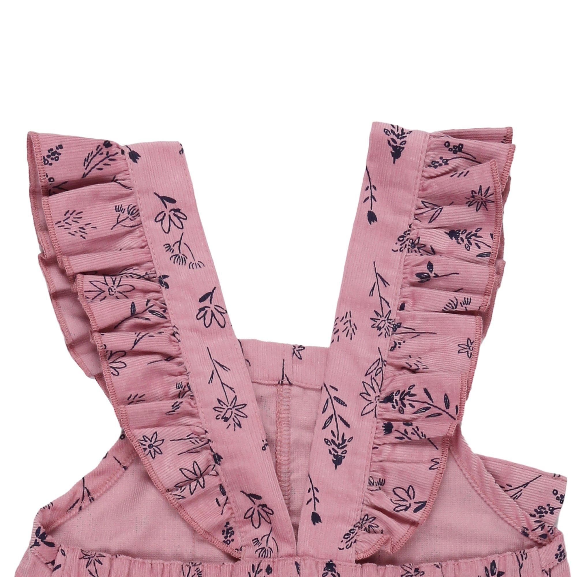 Pink - Lilly and Sid - Floral Cord Dungarees - 4