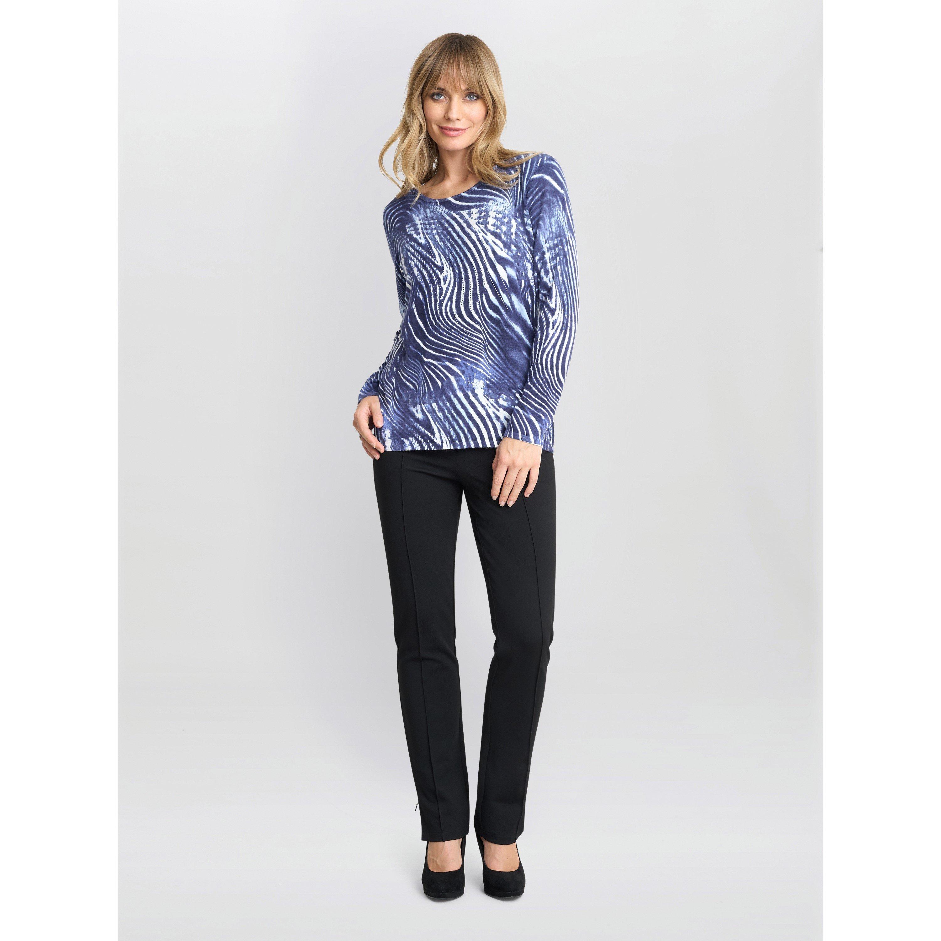 Blue - Gina Bacconi - Jody Animal Stripe Jumper With Diamantes - 1