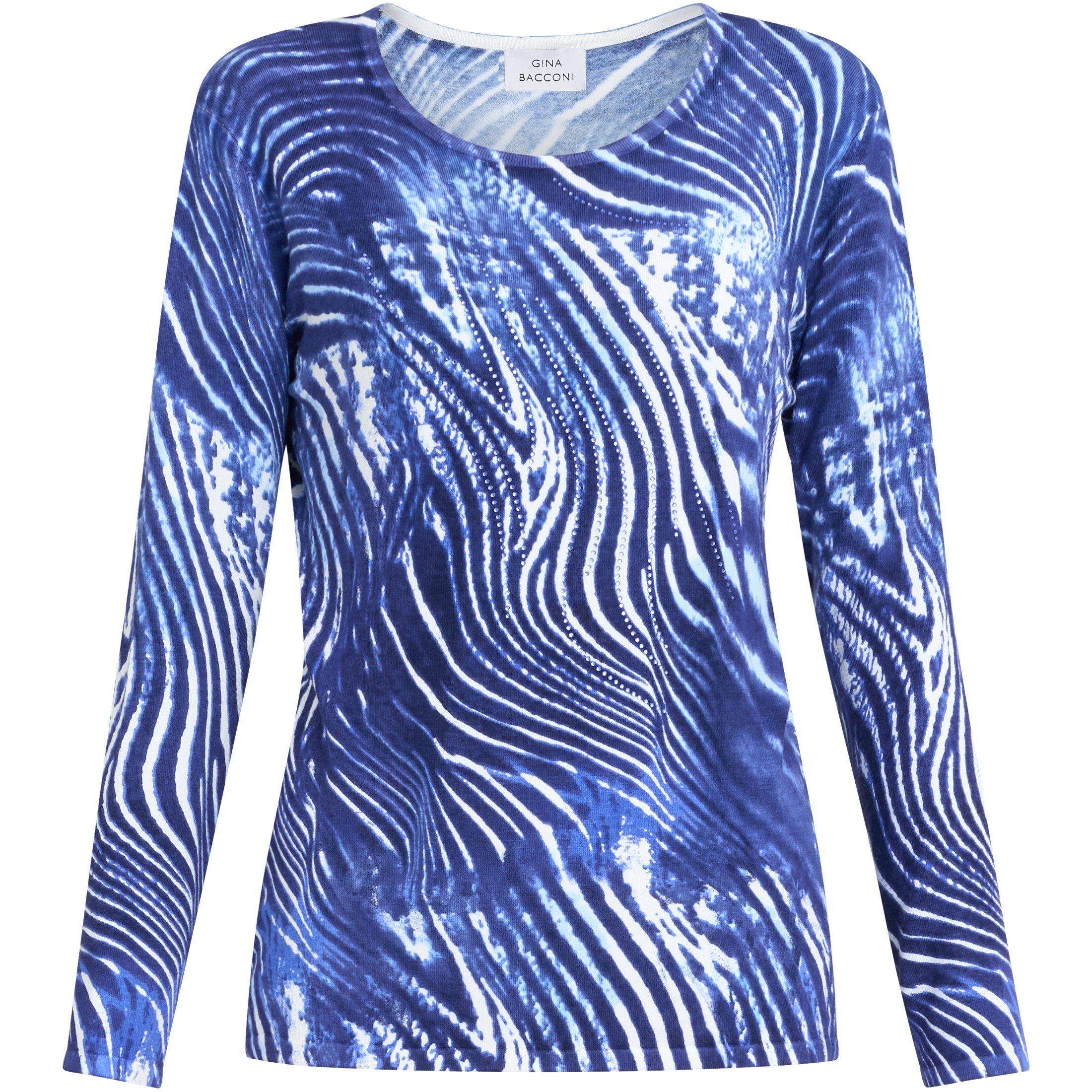 Blue - Gina Bacconi - Jody Animal Stripe Jumper With Diamantes - 3