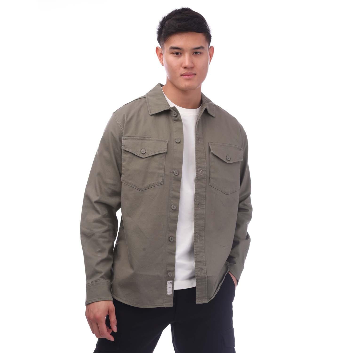 Olive - Jack and Jones - Stretch Over Shirt - 1