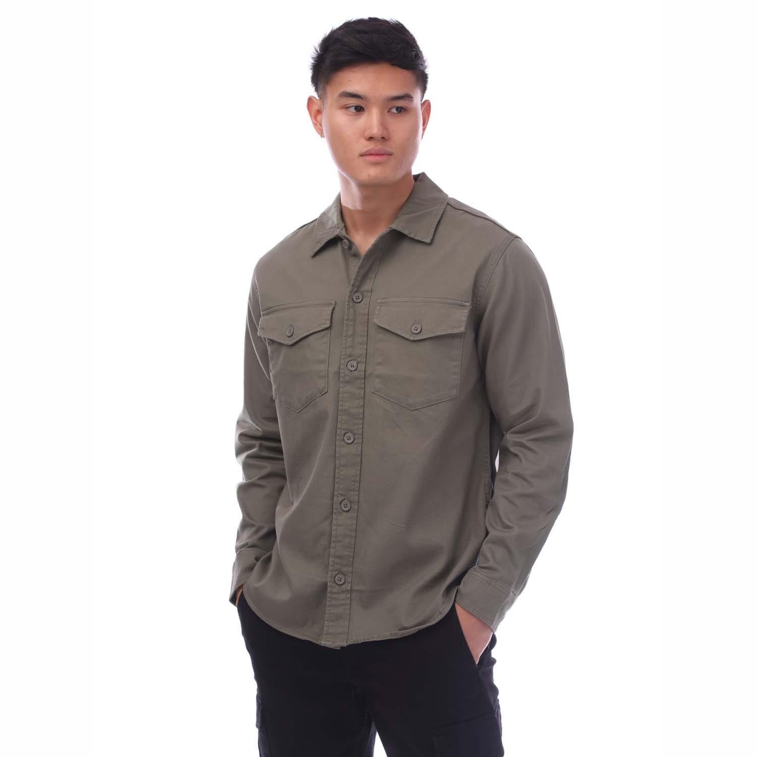Olive - Jack and Jones - Stretch Over Shirt - 2