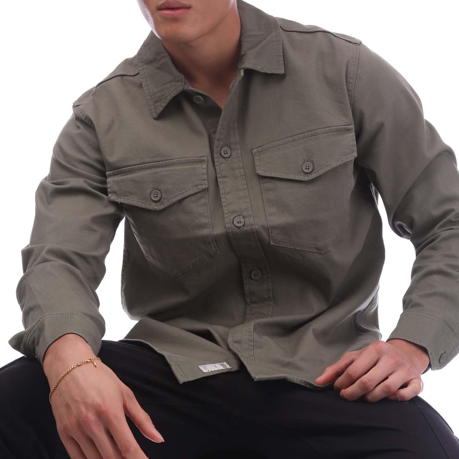 Olive - Jack and Jones - Stretch Over Shirt - 3