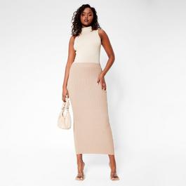 I Saw It First ISAWITFIRST Rib Knit Midi Skirt