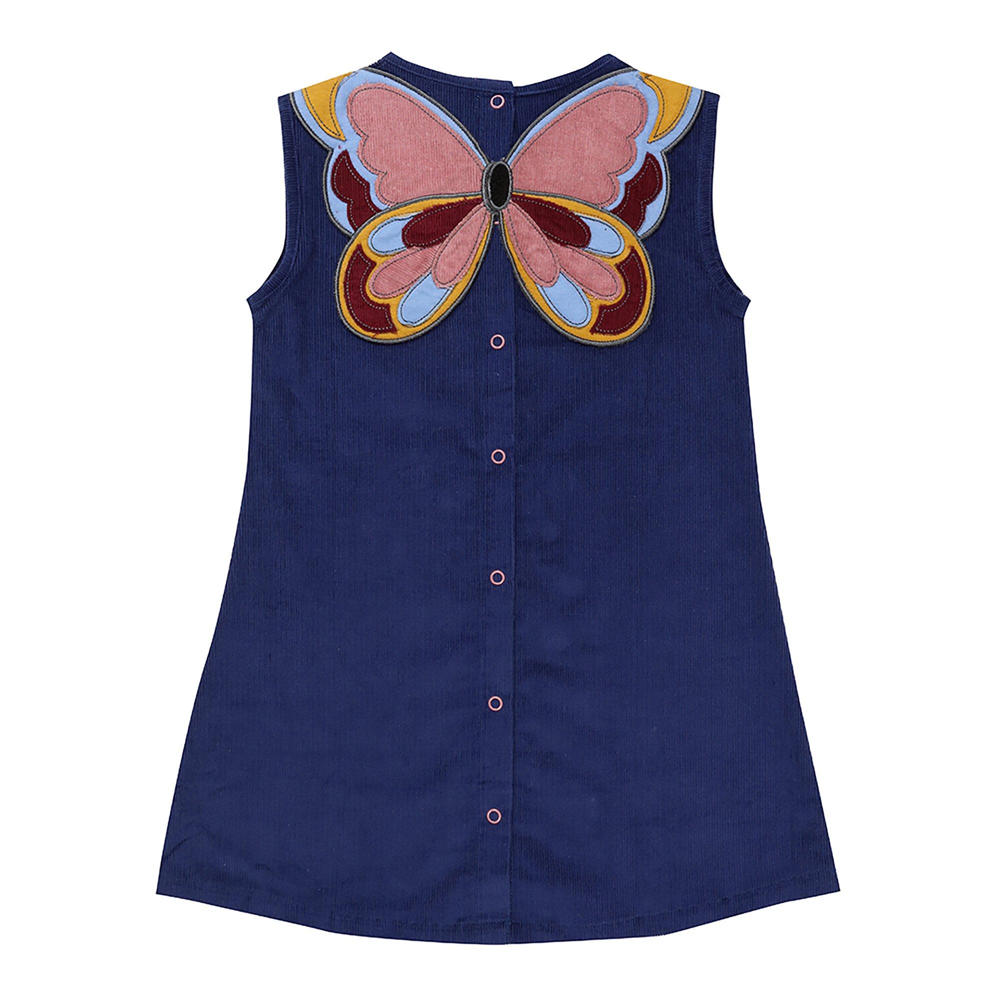 Navy - Lilly and Sid - Cord Butterfly A-Line Dress - 2