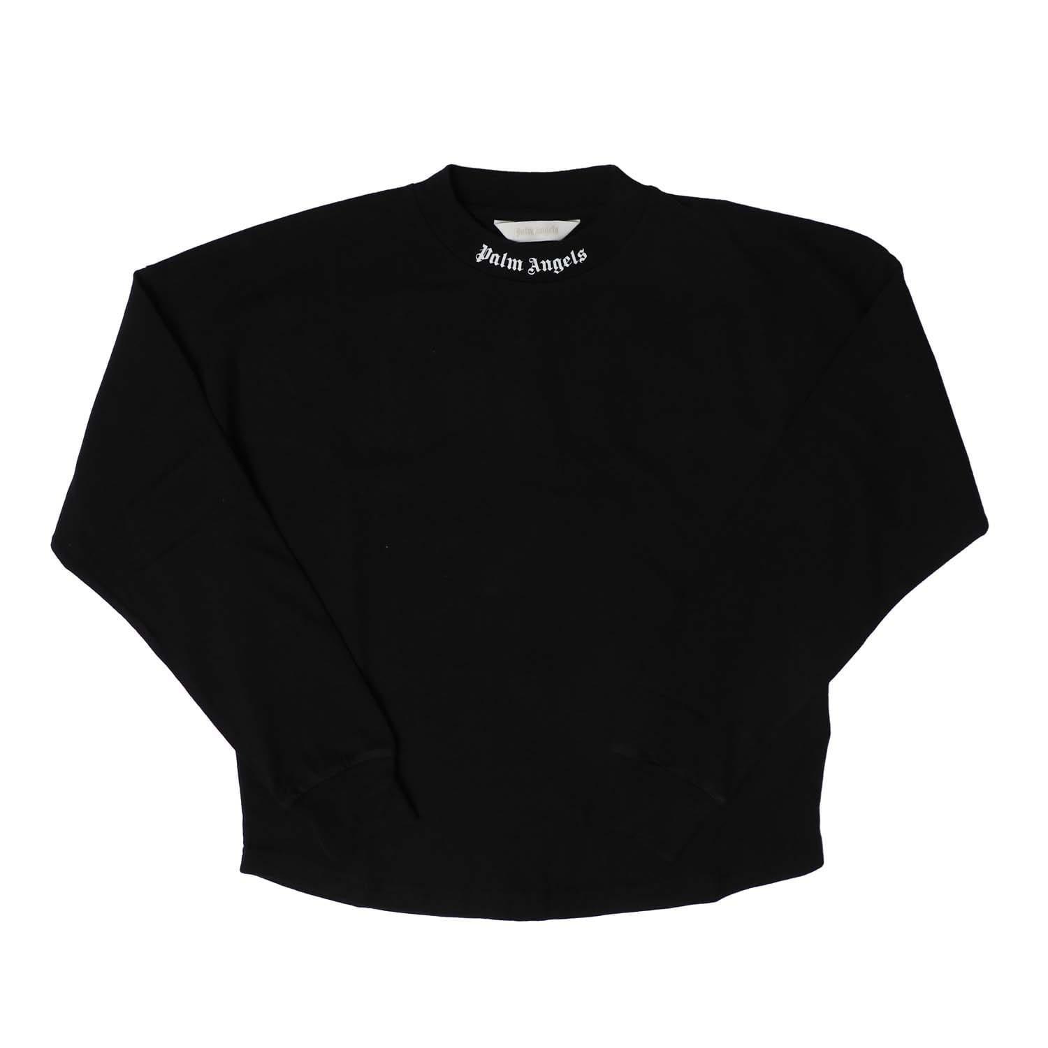 Black-White - Palm Angels - Classic Over Logo Long Sleeve T-Shirt - 1
