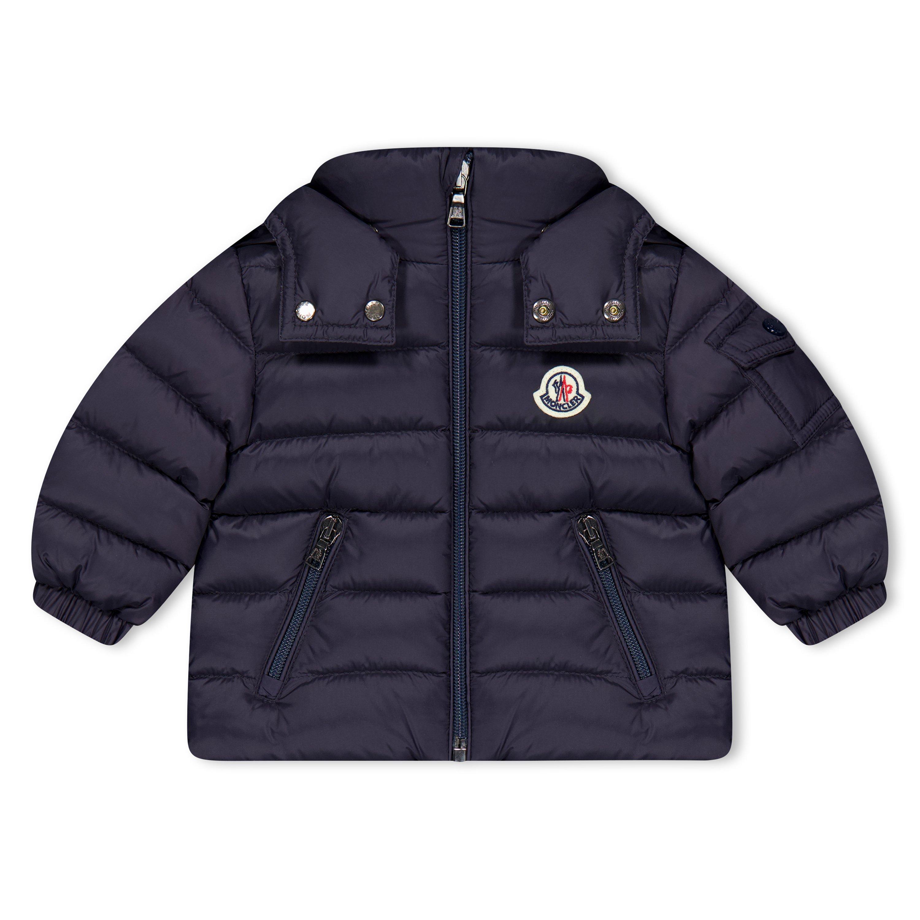 Navy 742 - Moncler - Kids' Jules 90/10 Goose Down Detachable Hood Short Puffer Jacket - 1