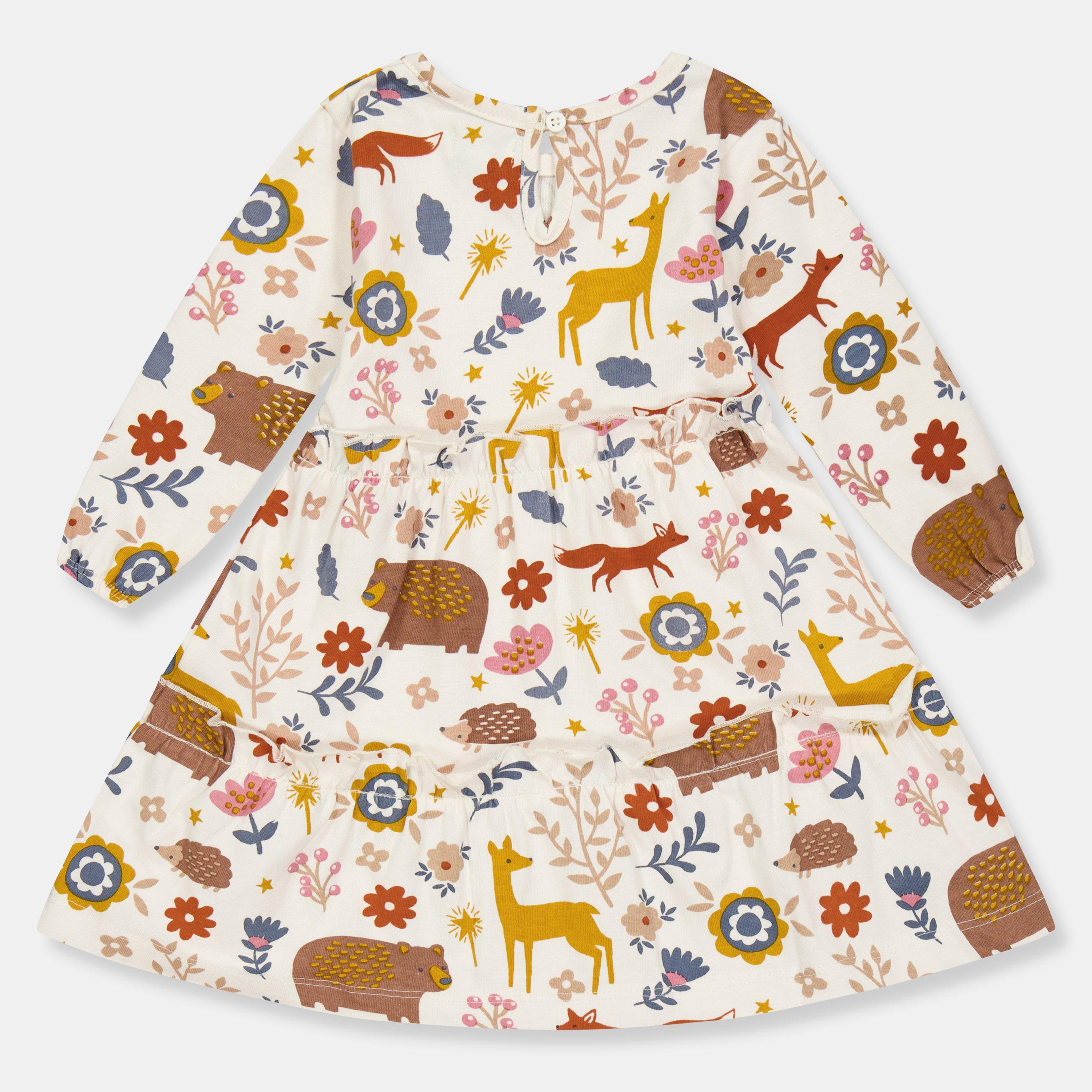 Multi - Lilly and Sid - Multicoloured Animal Forest Print A-Line Dress - 2