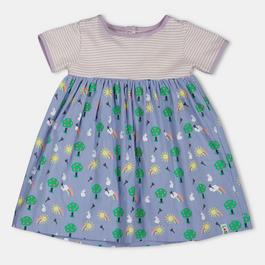 Lilly and Sid Multicoloured Bunny Print A-Line Dress
