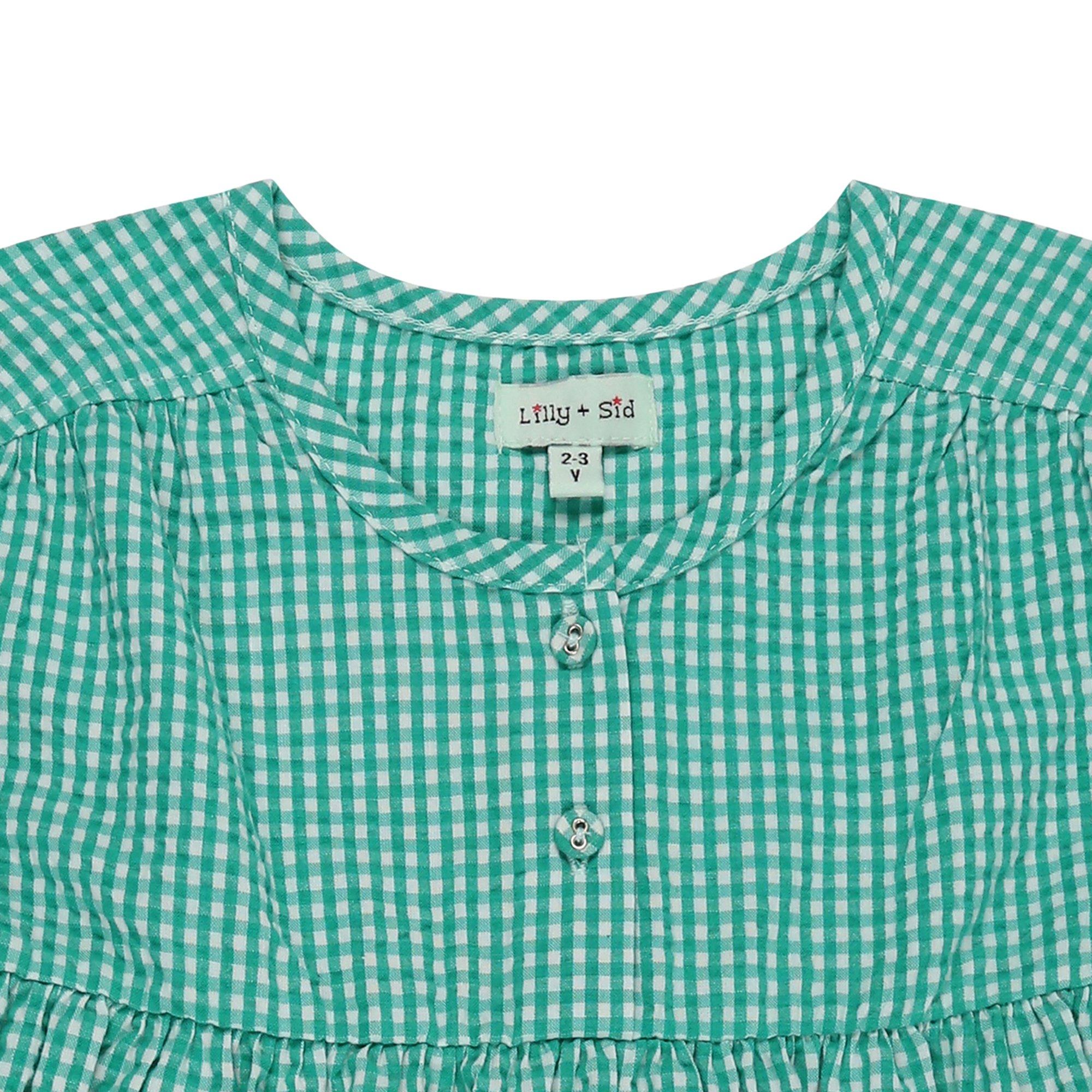 Green - Lilly and Sid - Gingham A-Line Dress - 3