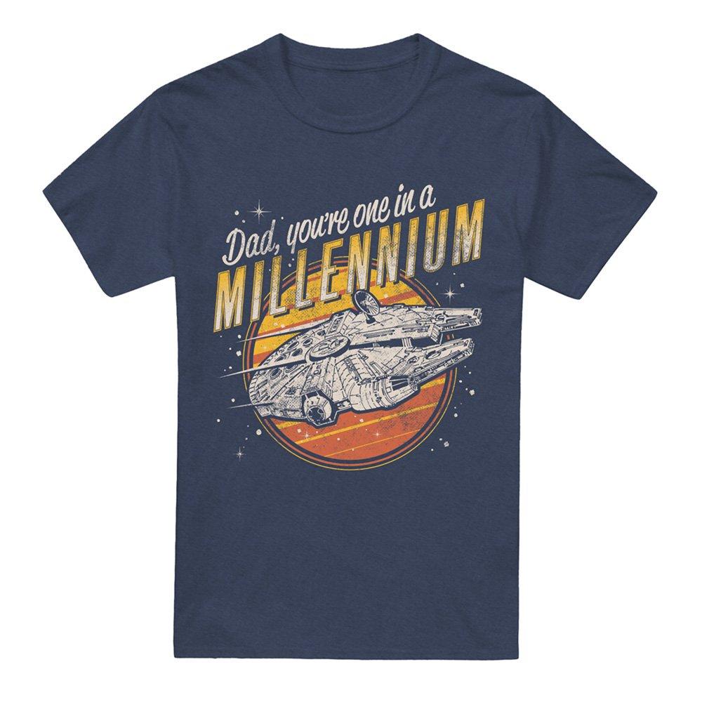 Navy - Star Wars - Star Wars Dad One In A Millennium Vintage T-Shirt - 4
