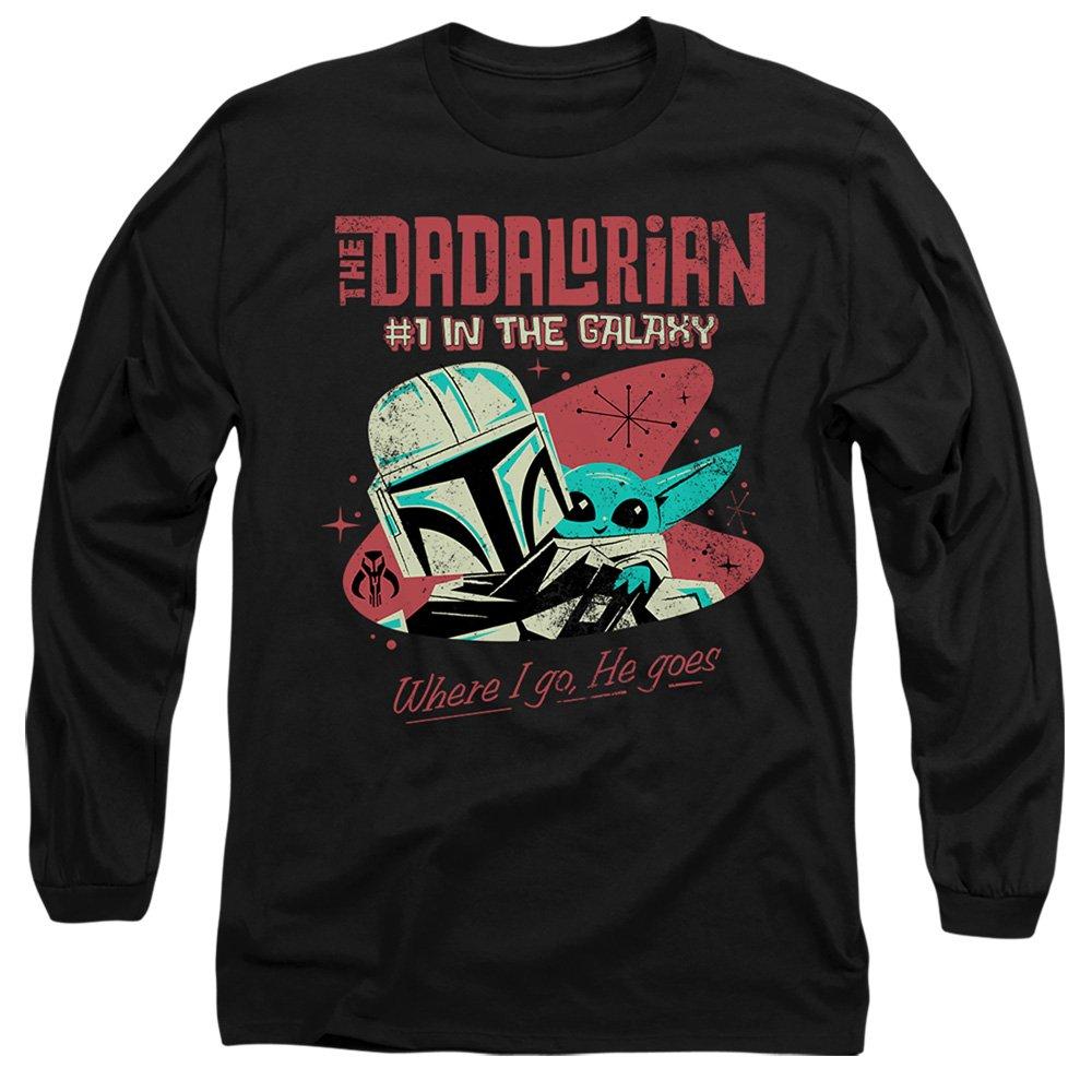 Black - Star Wars - Star Wars #1 Dad Retro Dadalorian Where I Go Long - 1