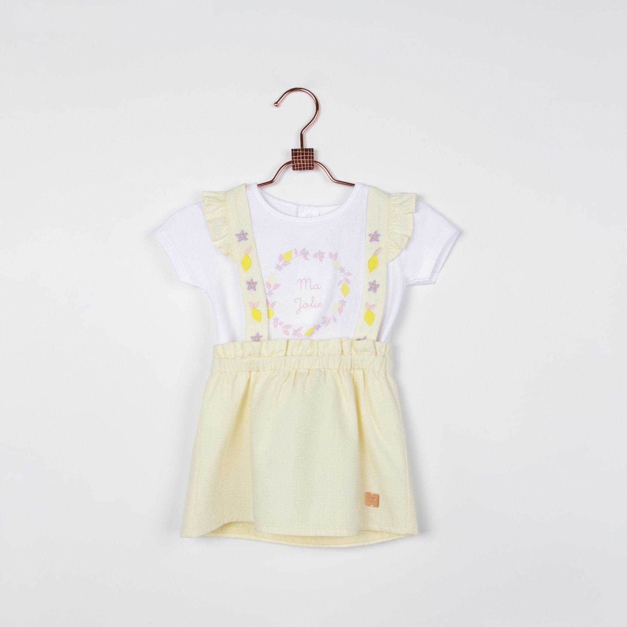 Yellow - Carrement Beau - Kids' Jersey Skirt - 3