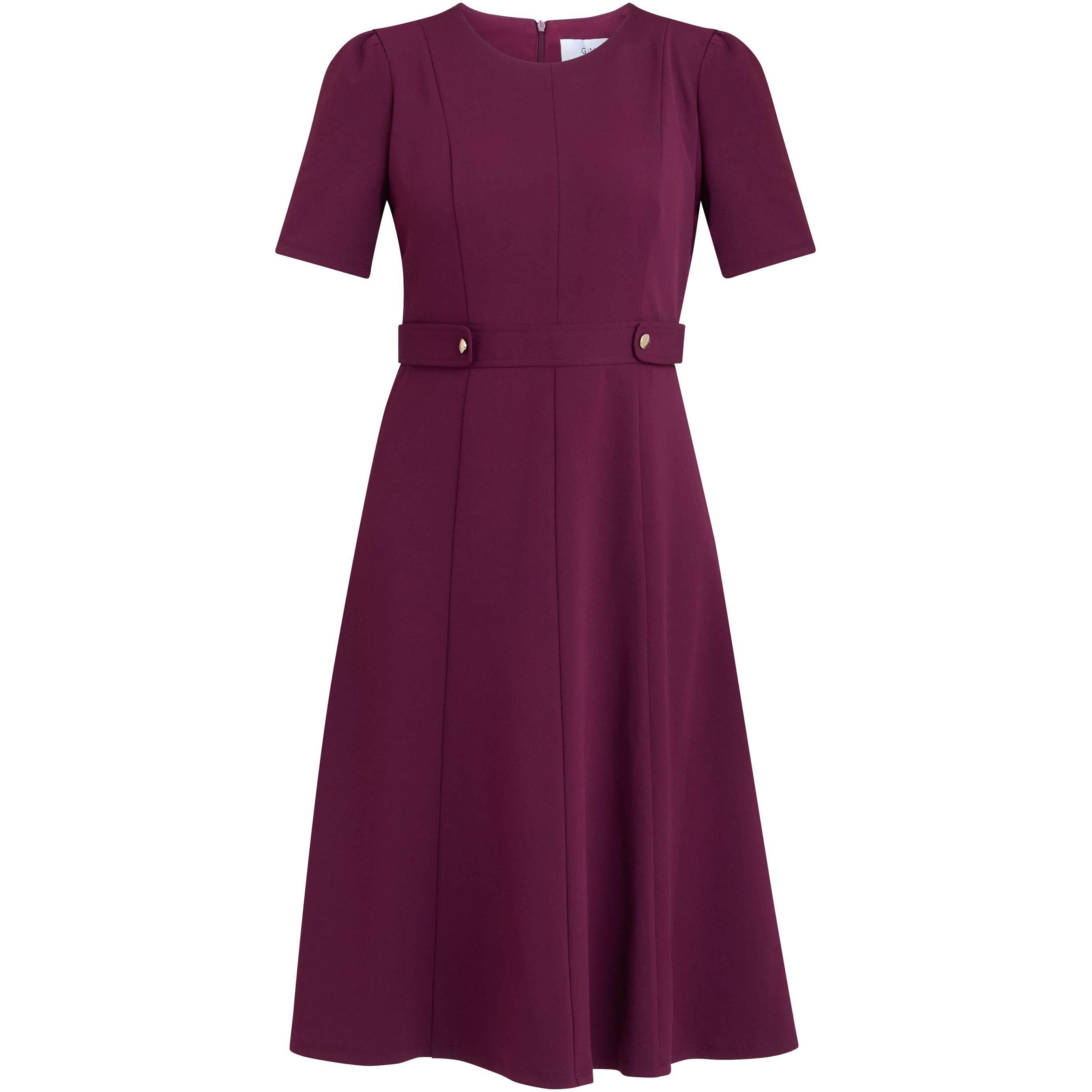 Gina Bacconi Women's Mel Fit And Flare Midi Dress - Burgundy - 20