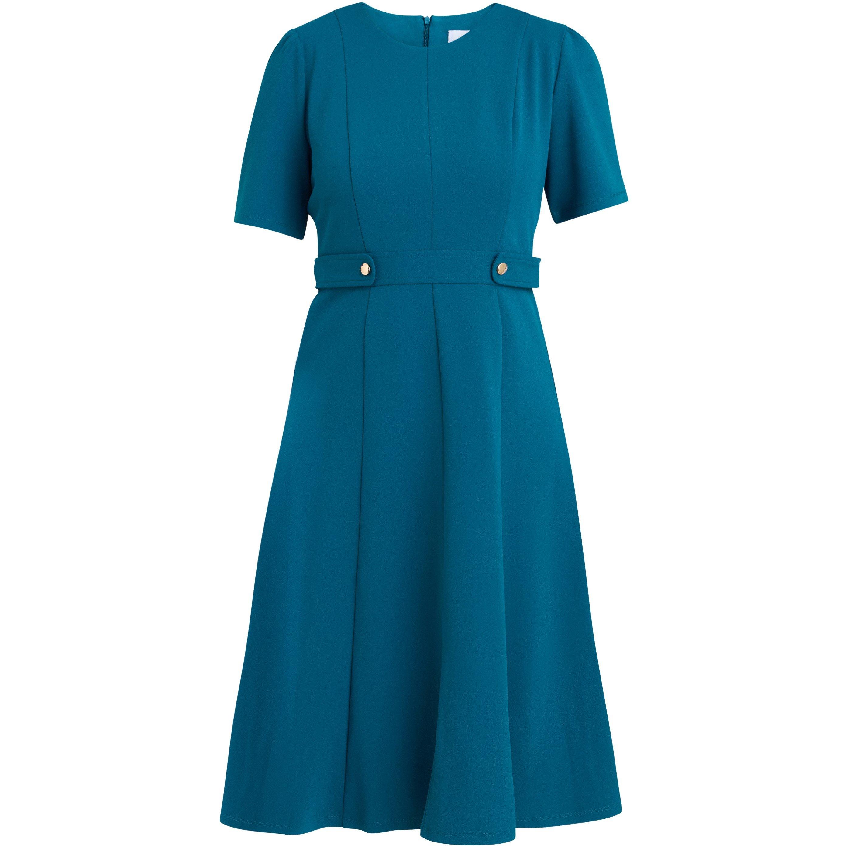Gina Bacconi Women's Mel Fit And Flare Midi Dress - Petrol - 14