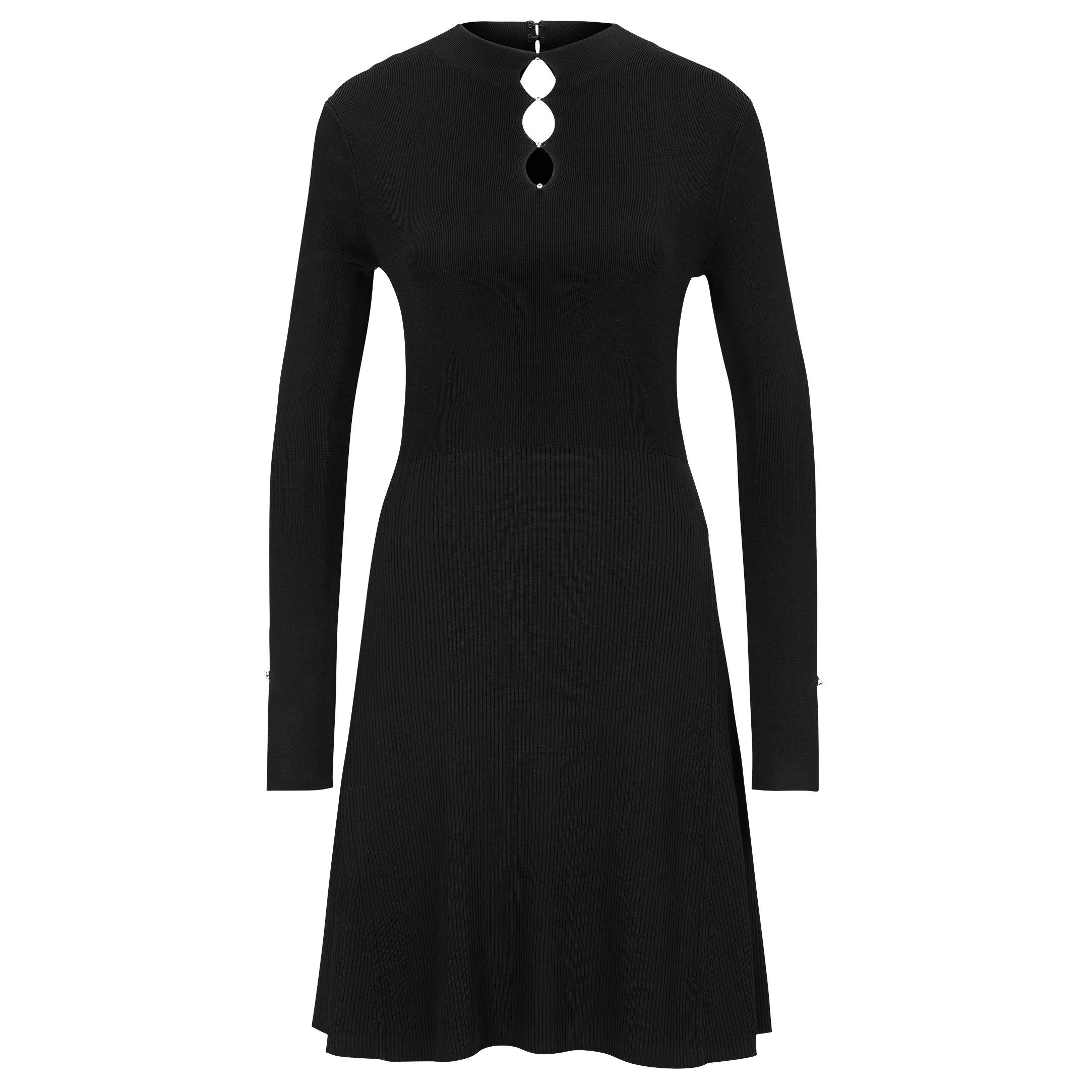 Black 001 - Boss - Women's Mini Viscose Knitted Jumper Dress - 1