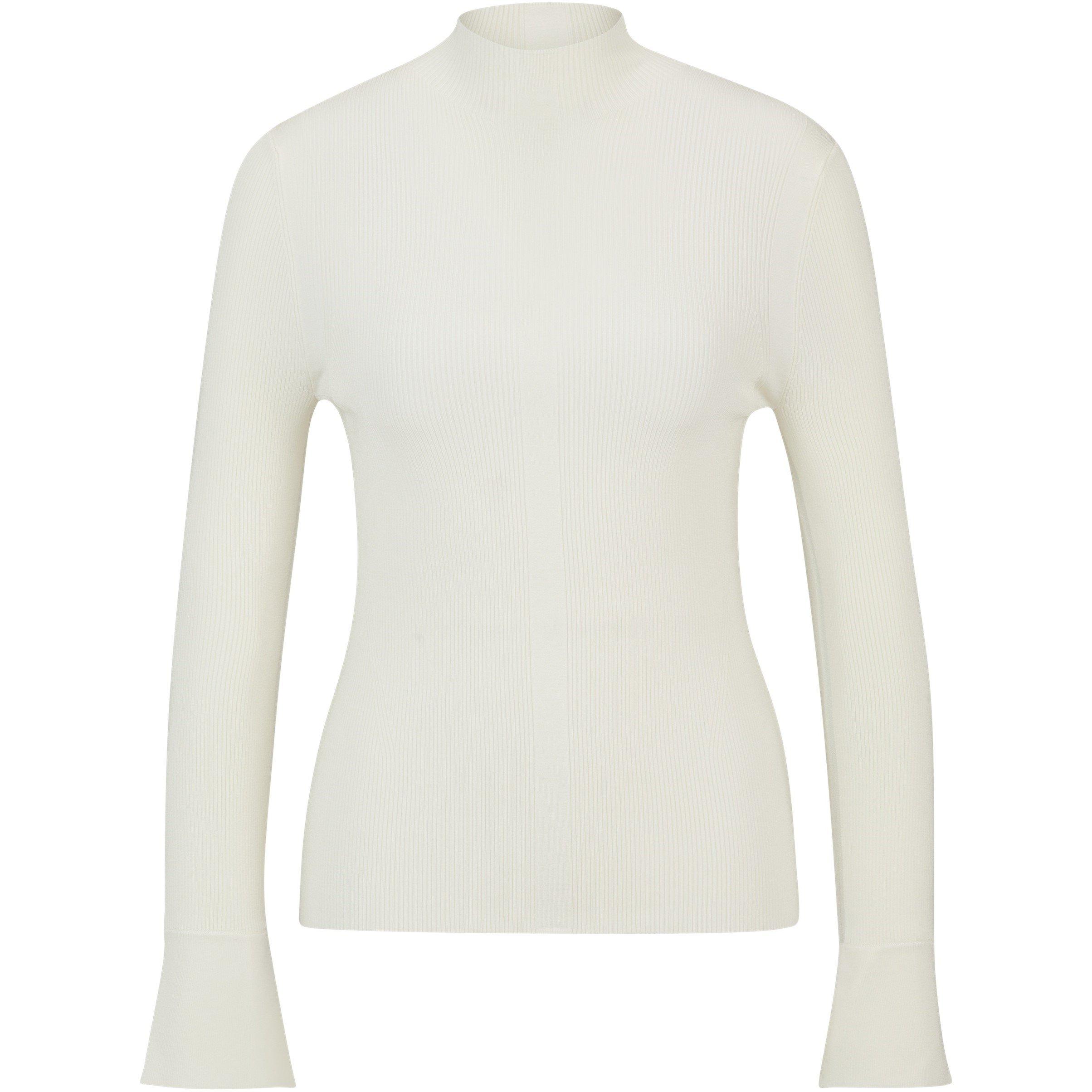 Open White - Boss - Women's Frescia High-neck Ribbed Sweater - 4