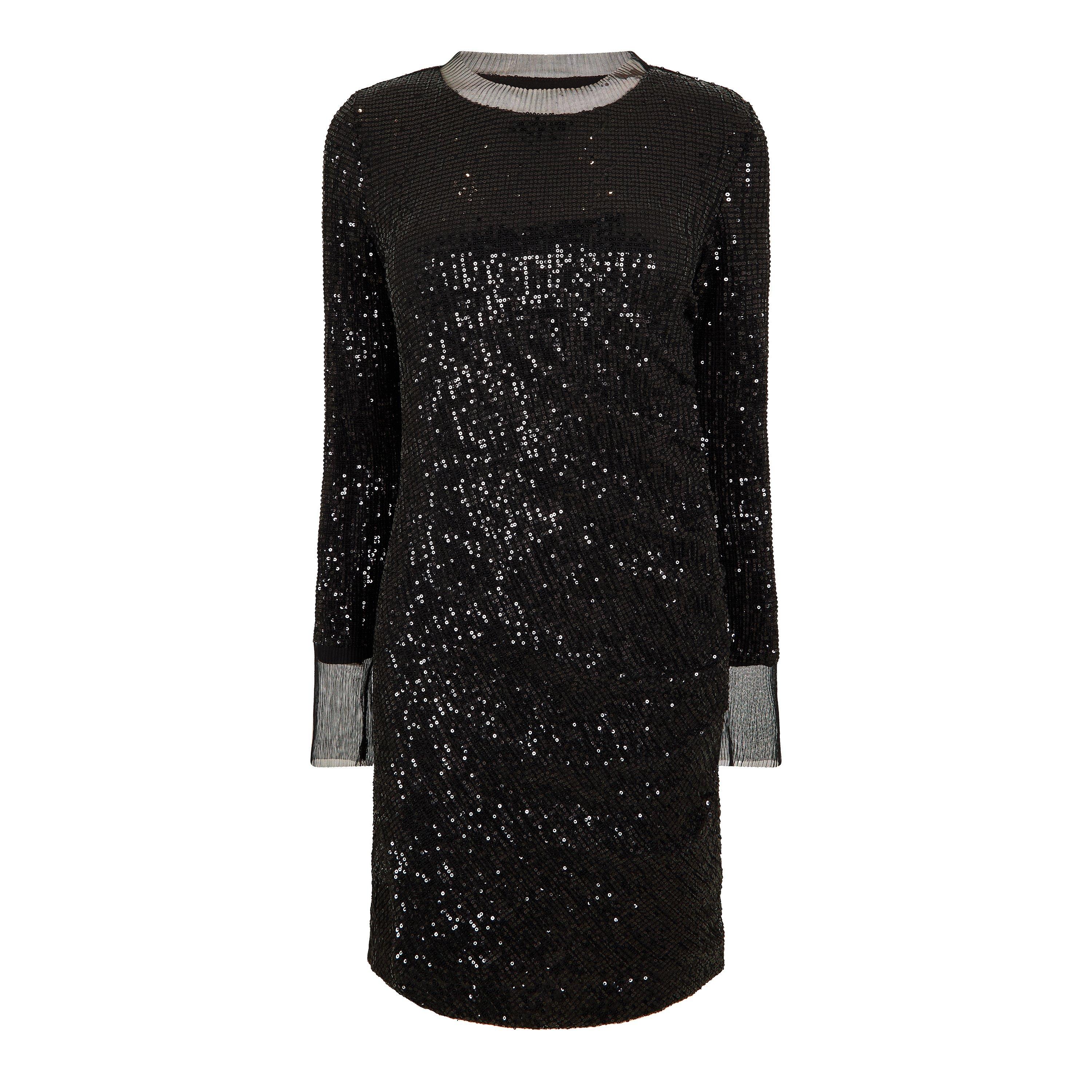 Boss Women's Edegra All-Over Sequinned Design Dress - Black - 8 (S)